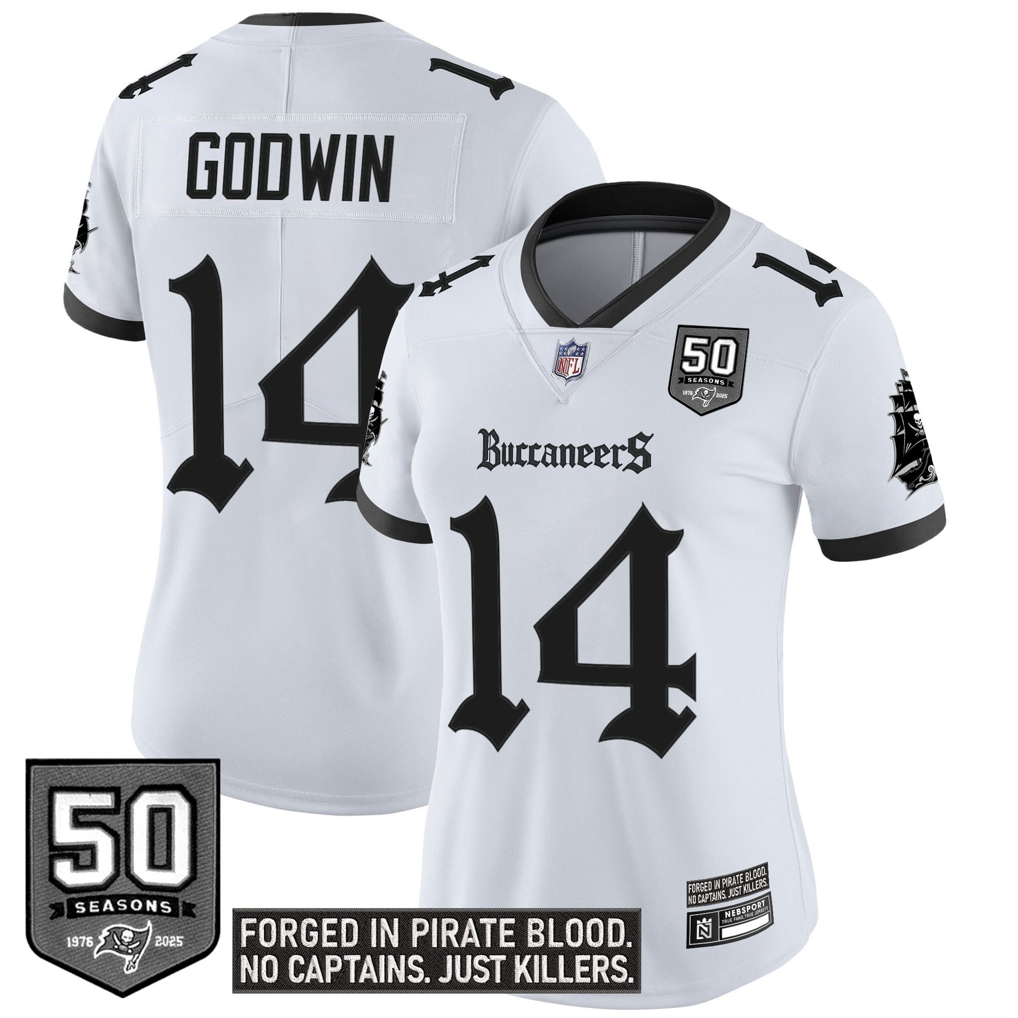 Women's Tampa Bay Buccaneers 'Gothic Pirate Shadows Edition' Vapor Limited Jersey - All Stitched