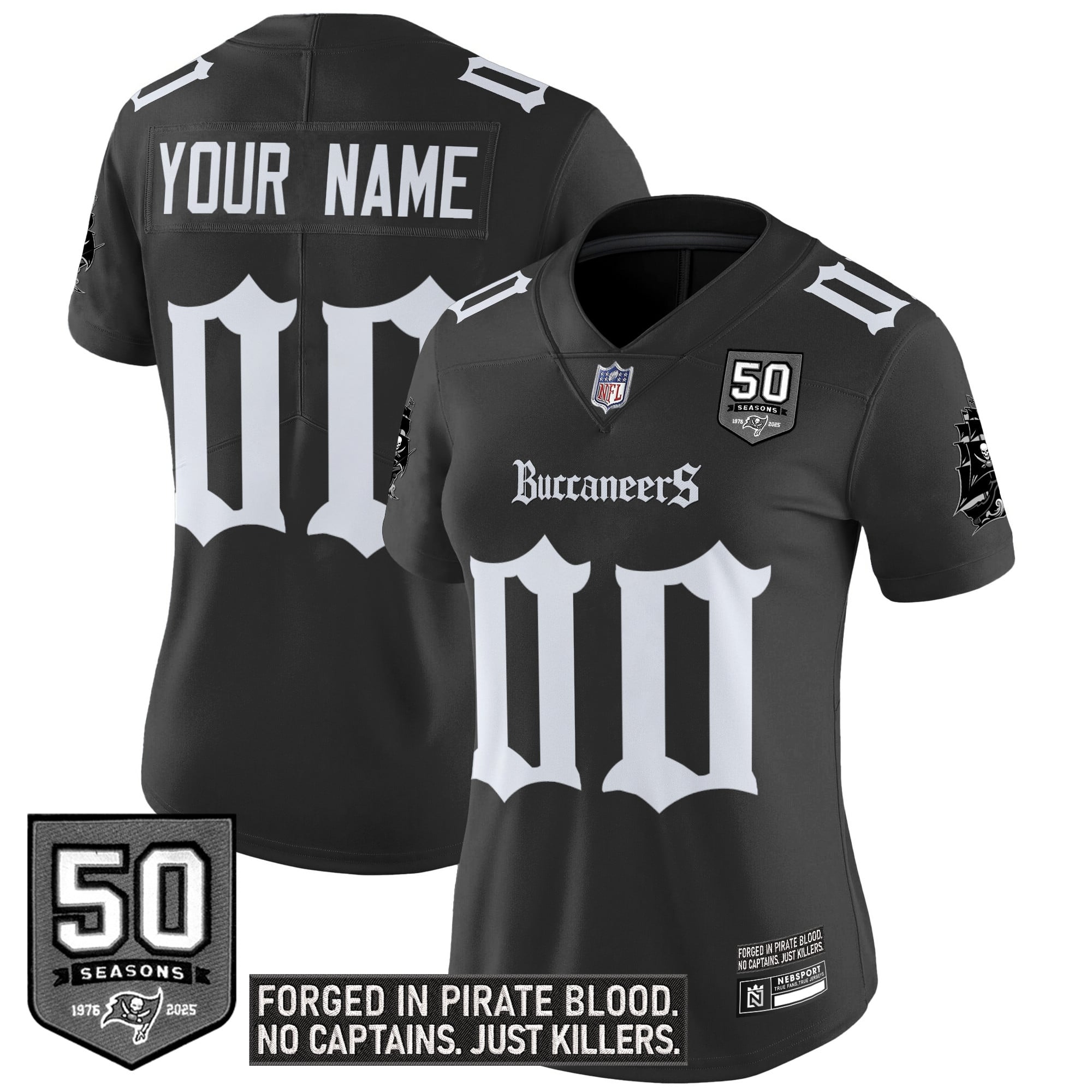 Tampa Bay Buccaneers 'Gothic Pirate Shadows Edition' Vapor Limited Custom Jersey - All Stitched