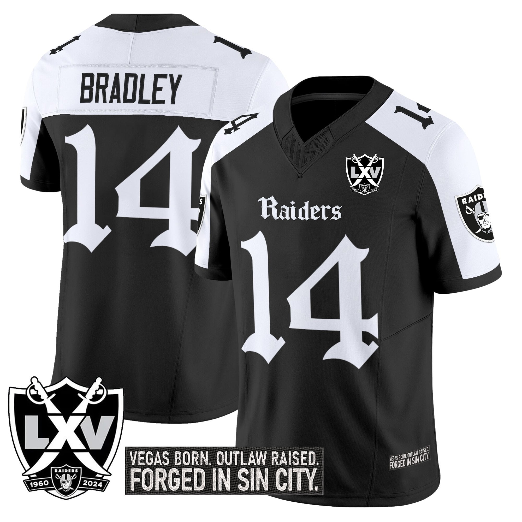 Men's Las Vegas Raiders 'Gothic Sin City Shadows Edition' Vapor Limited Jersey V2 - All Stitched