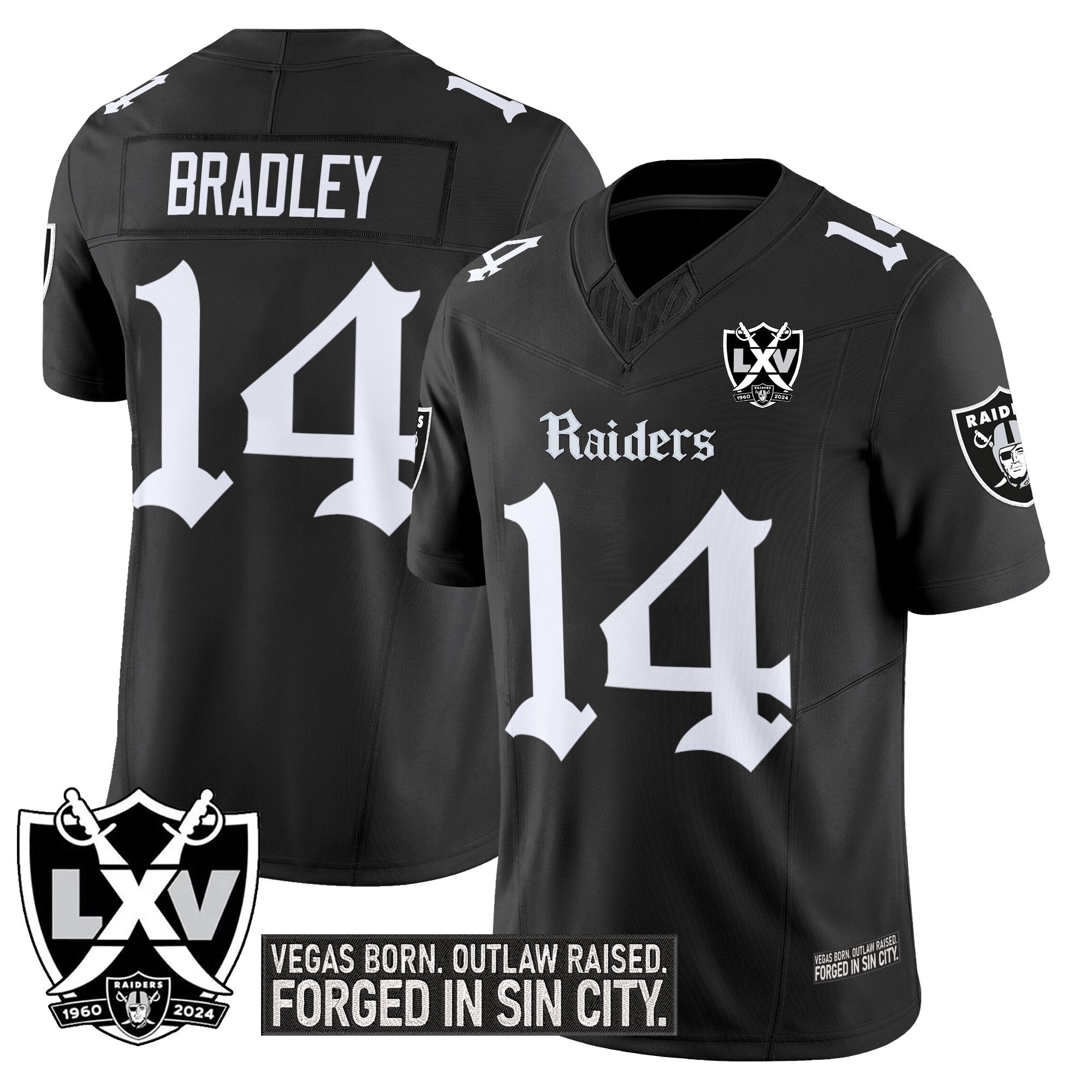 Men's Las Vegas Raiders 'Gothic Sin City Shadows Edition' Vapor Limited Jersey V2 - All Stitched