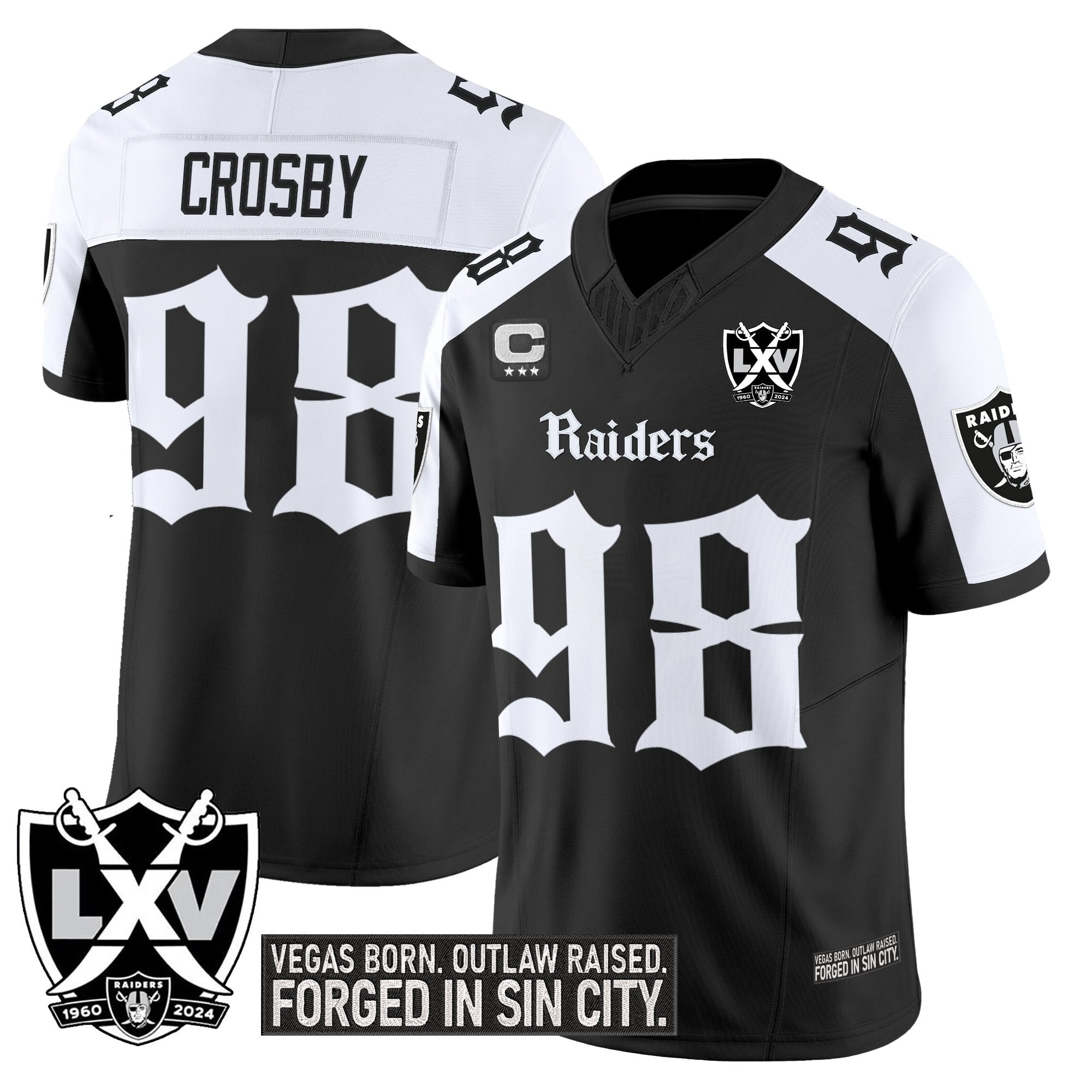 Men's Las Vegas Raiders 'Gothic Sin City Shadows Edition' Vapor Limited Jersey V2 - All Stitched