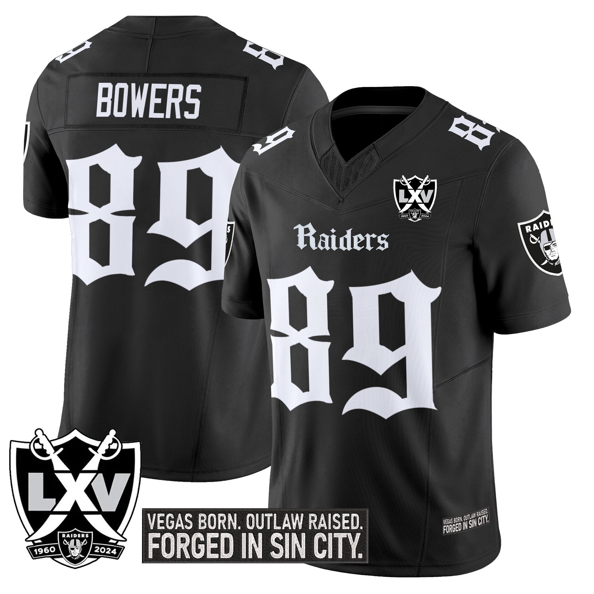Men's Las Vegas Raiders 'Gothic Sin City Shadows Edition' Vapor Limited Jersey V2 - All Stitched