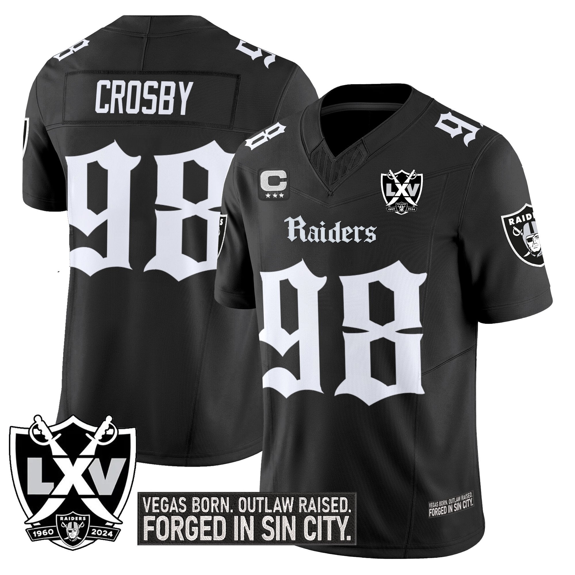 Men's Las Vegas Raiders 'Gothic Sin City Shadows Edition' Vapor Limited Jersey V2 - All Stitched