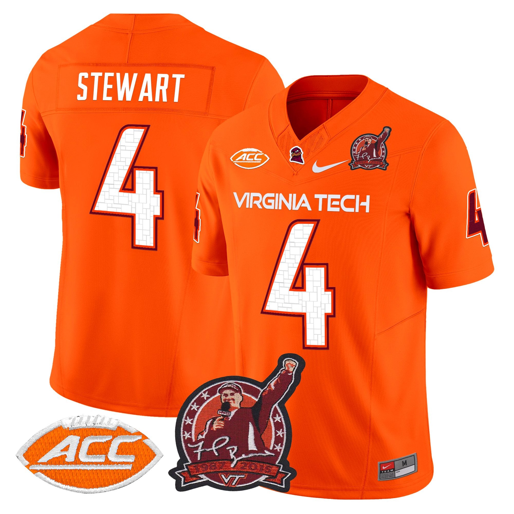 Men's Virginia Tech Hokies Coach Frank Beamer Patch 2025 Vapor Limited Jersey - All Stitched
