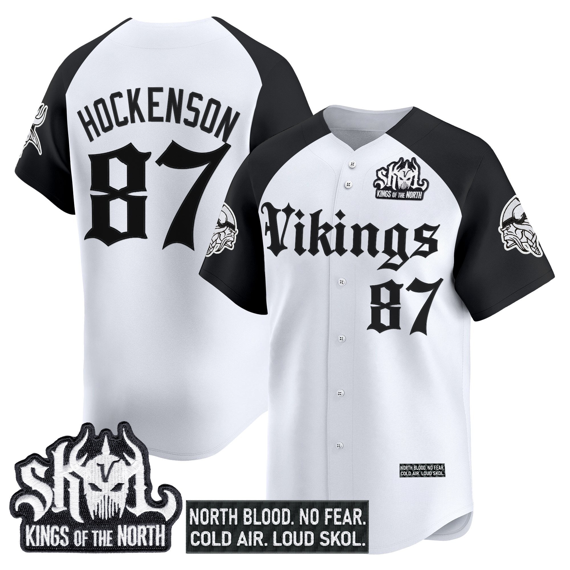 Men's Minnesota Vikings 'Gothic Norseblood Edition' Vapor Baseball Jersey - All Stitched