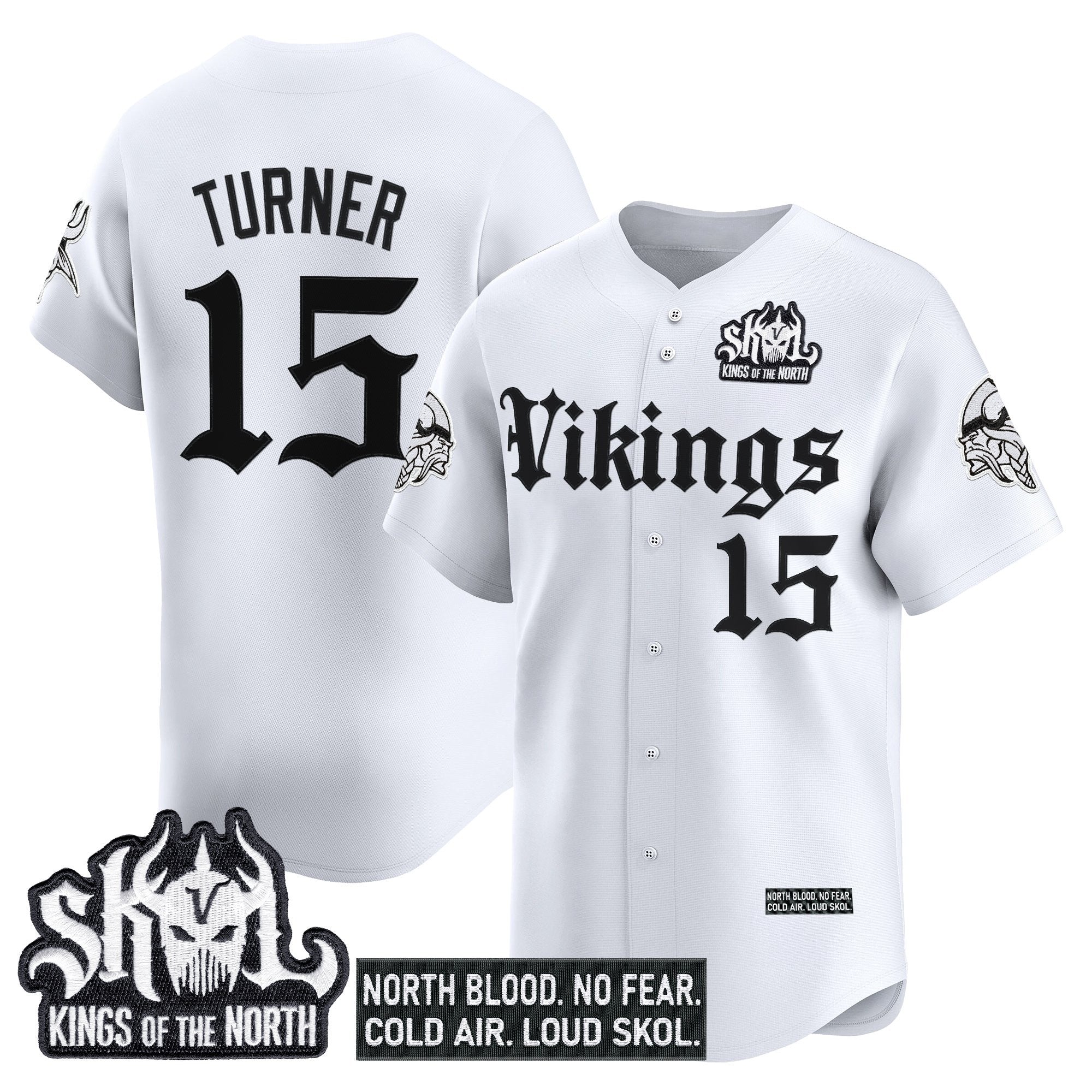 Men's Minnesota Vikings 'Gothic Norseblood Edition' Vapor Baseball Jersey - All Stitched