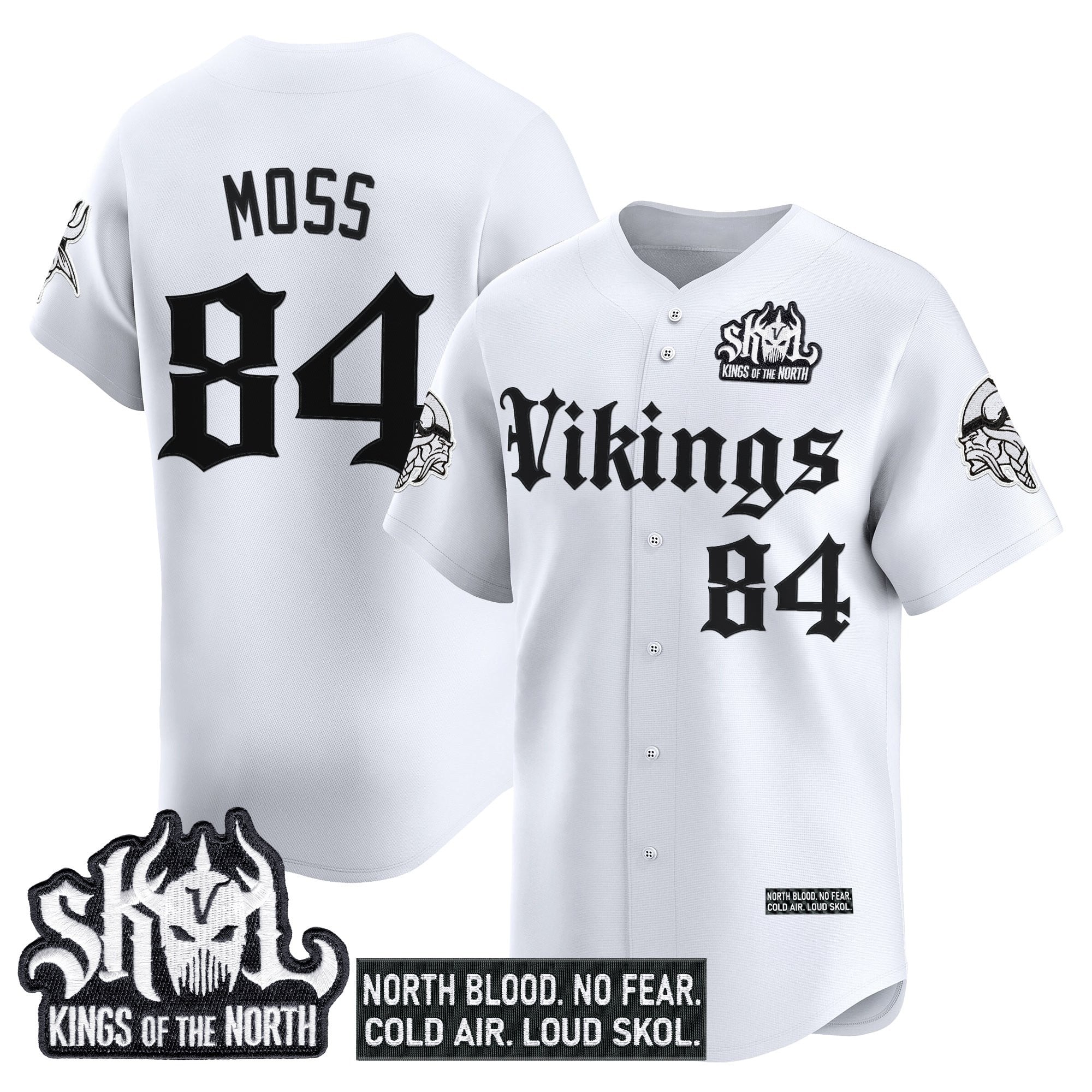 Men's Minnesota Vikings 'Gothic Norseblood Edition' Vapor Baseball Jersey - All Stitched