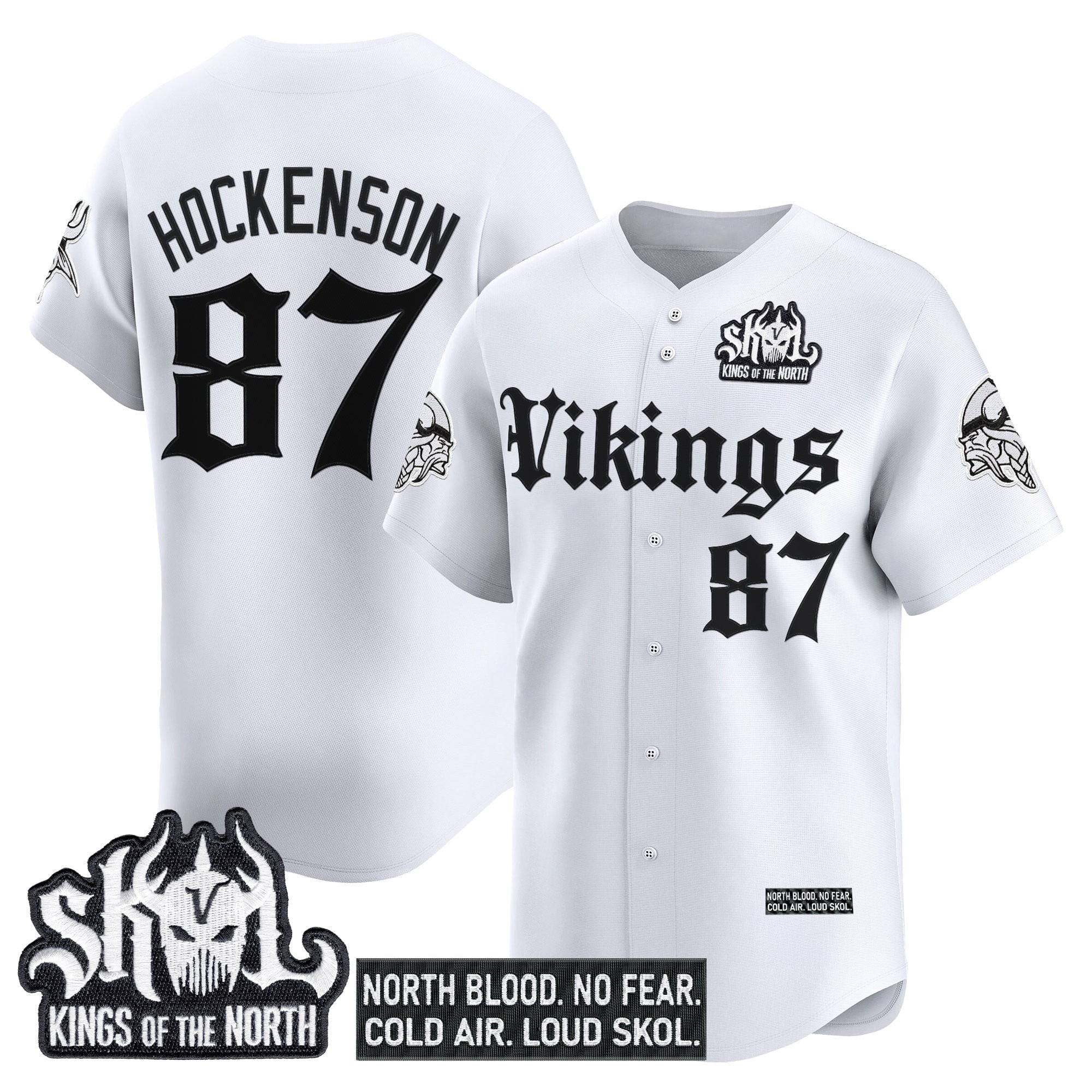 Men's Minnesota Vikings 'Gothic Norseblood Edition' Vapor Baseball Jersey - All Stitched
