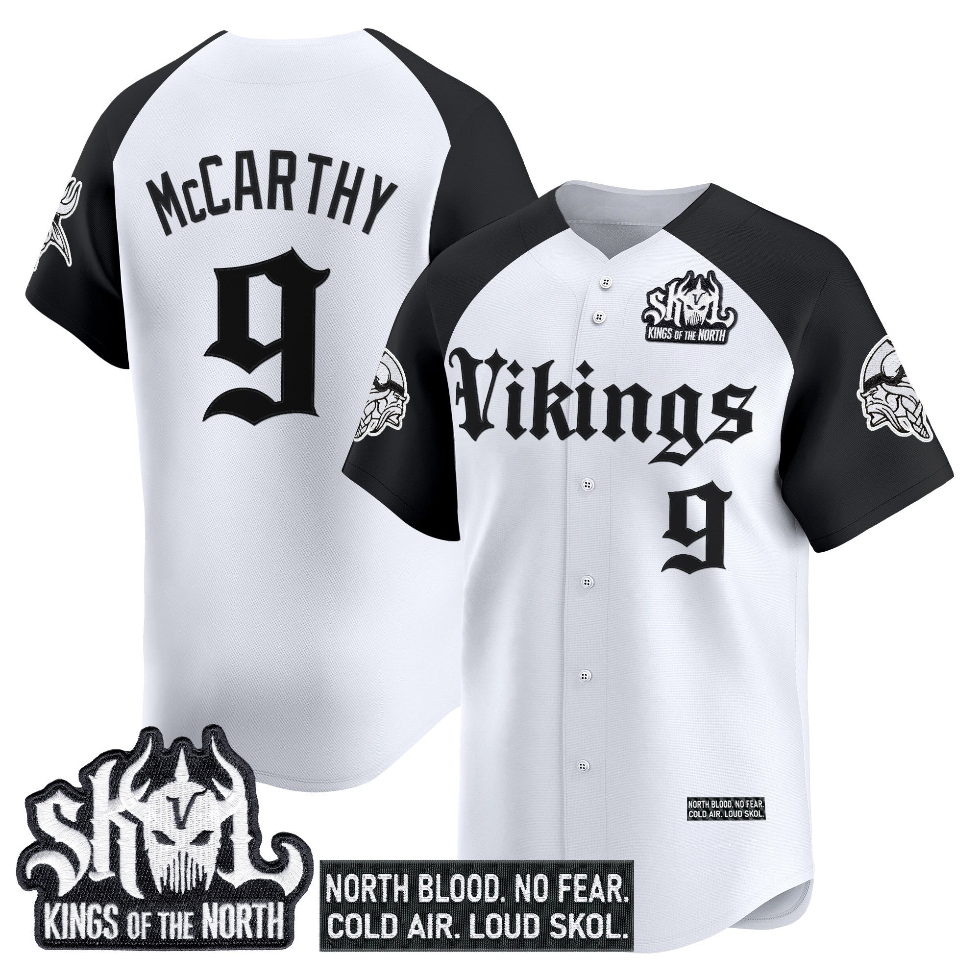 Men's Minnesota Vikings 'Gothic Norseblood Edition' Vapor Baseball Jersey - All Stitched