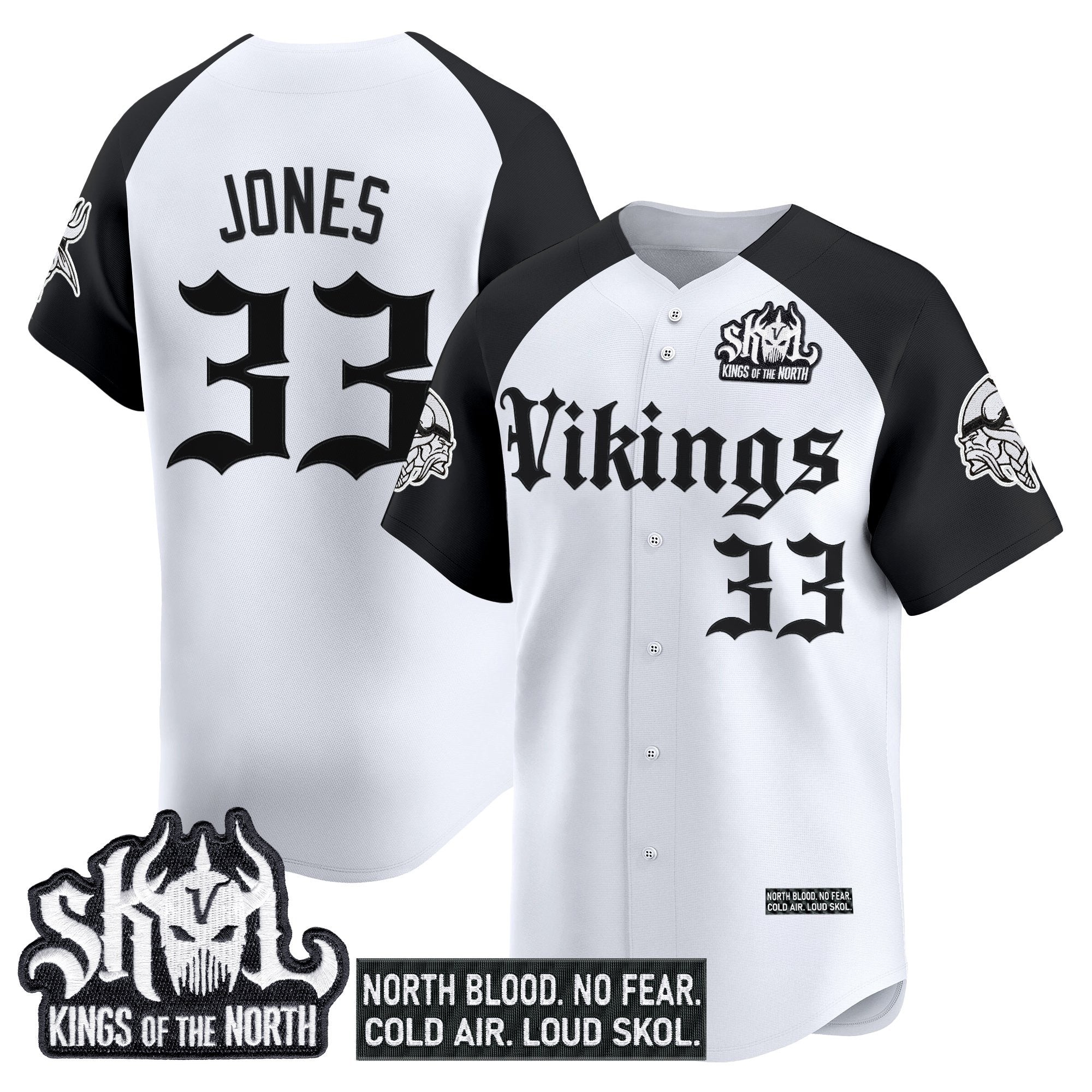 Men's Minnesota Vikings 'Gothic Norseblood Edition' Vapor Baseball Jersey - All Stitched