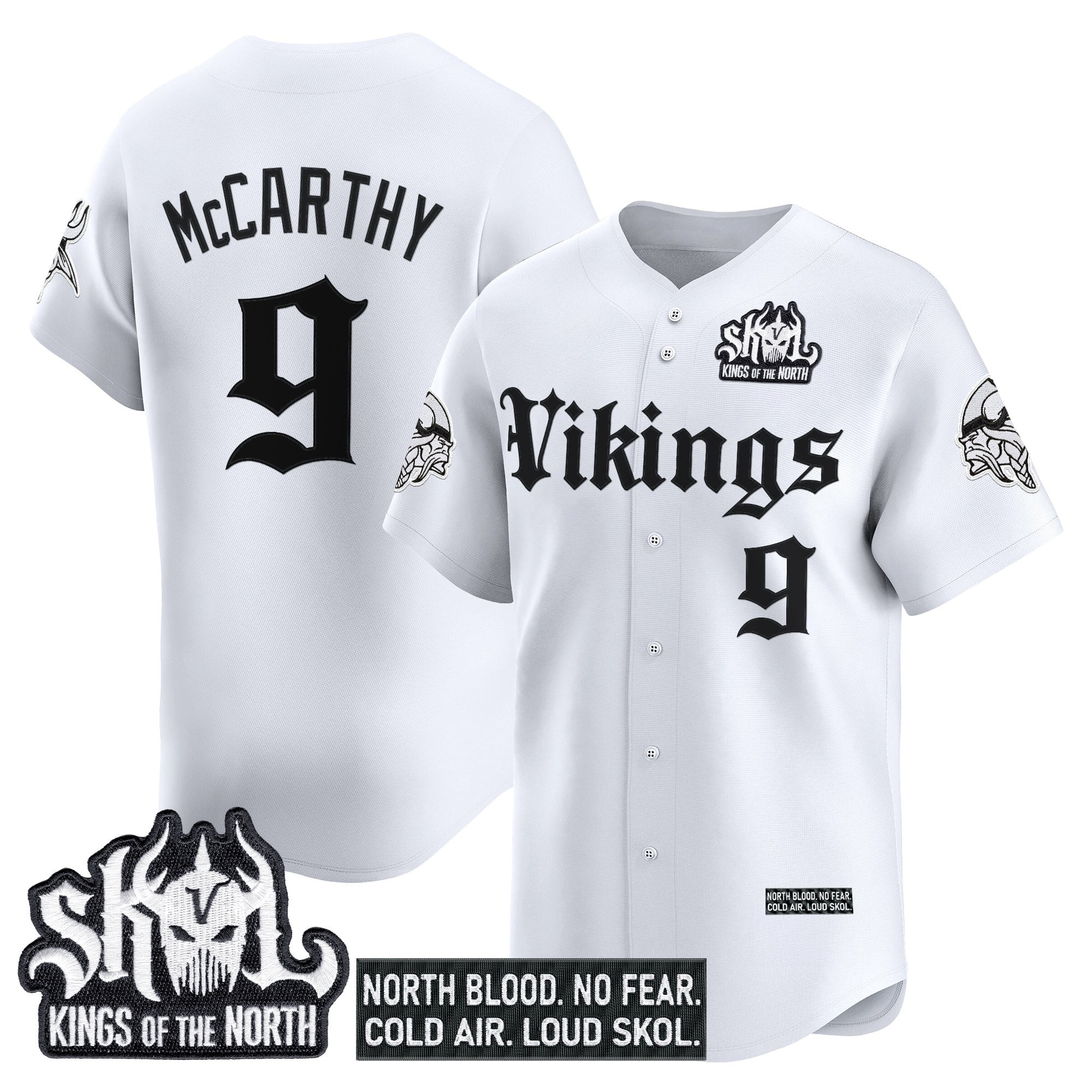 Men's Minnesota Vikings 'Gothic Norseblood Edition' Vapor Baseball Jersey - All Stitched