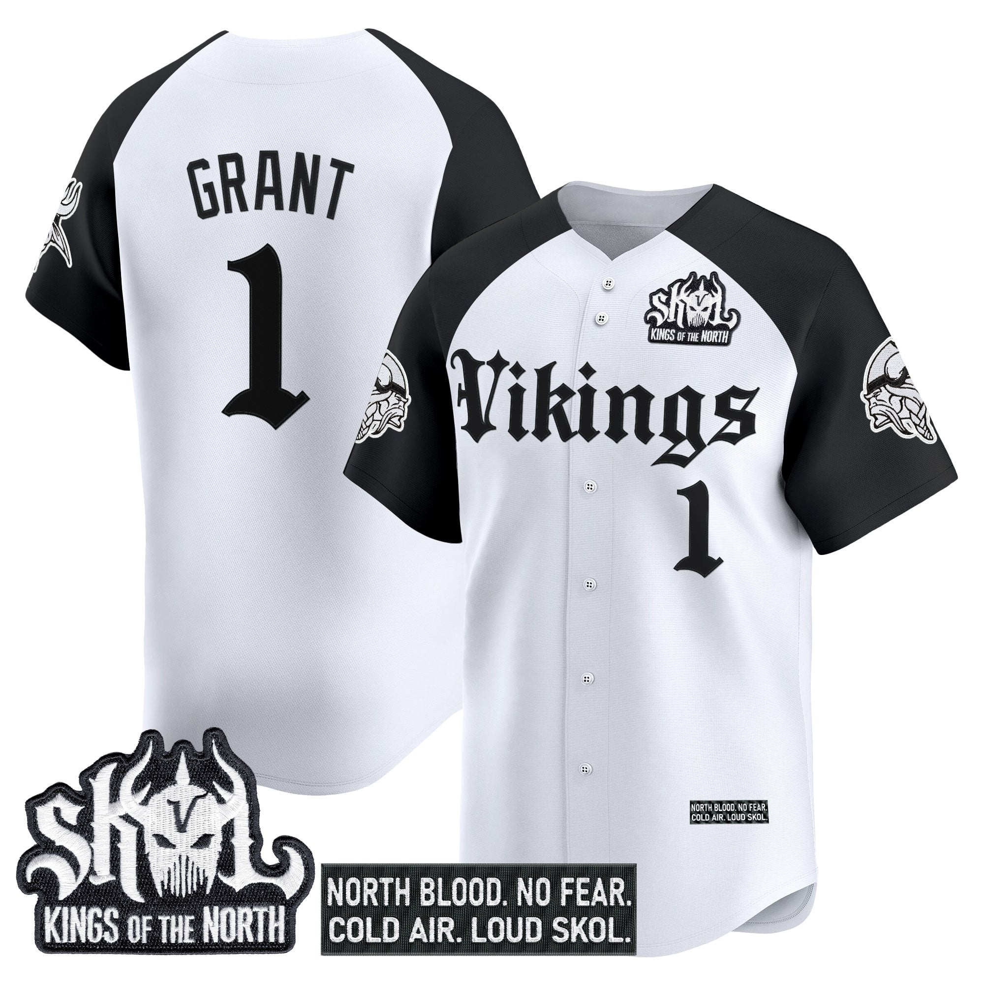 Men's Minnesota Vikings 'Gothic Norseblood Edition' Vapor Baseball Jersey - All Stitched