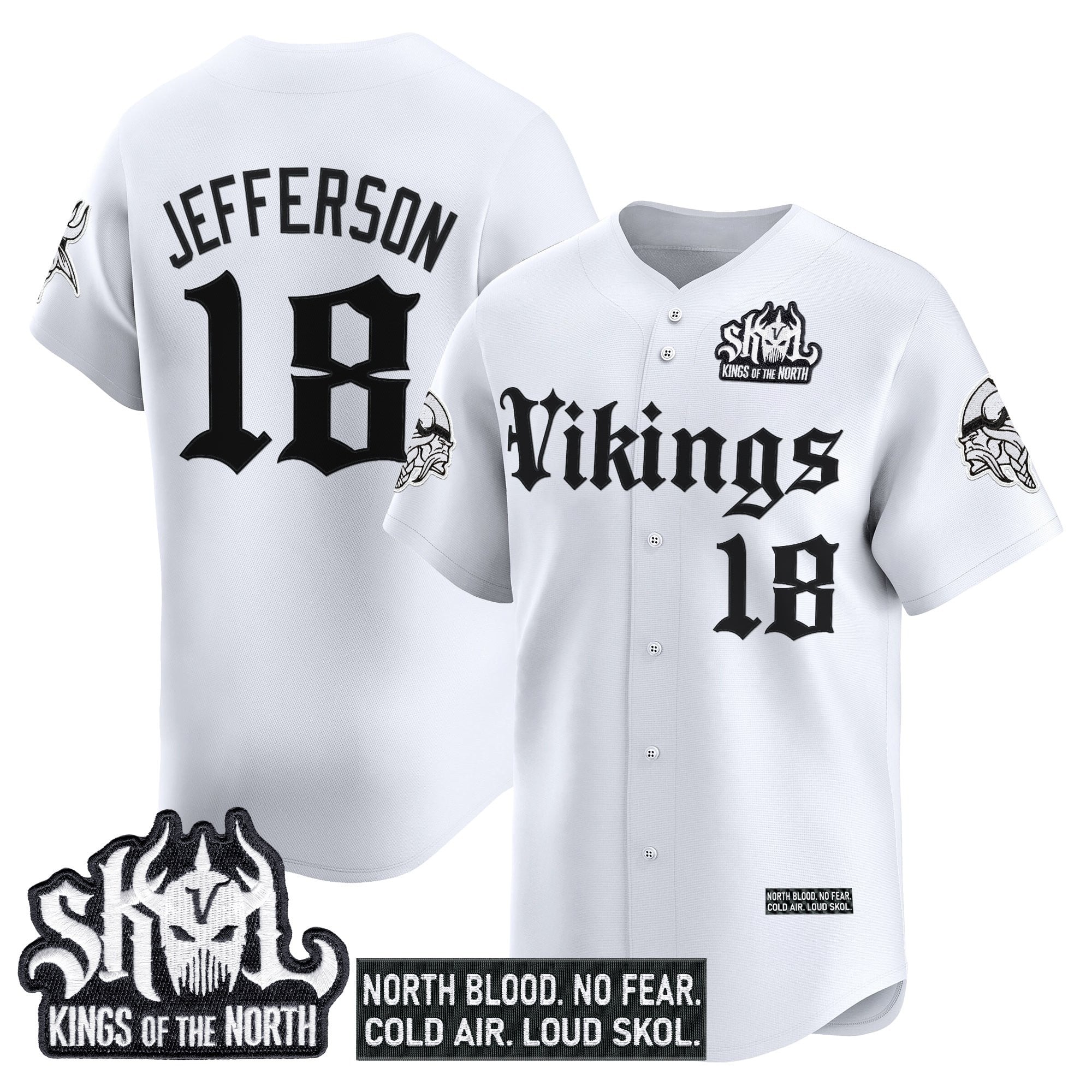 Men's Minnesota Vikings 'Gothic Norseblood Edition' Vapor Baseball Jersey - All Stitched