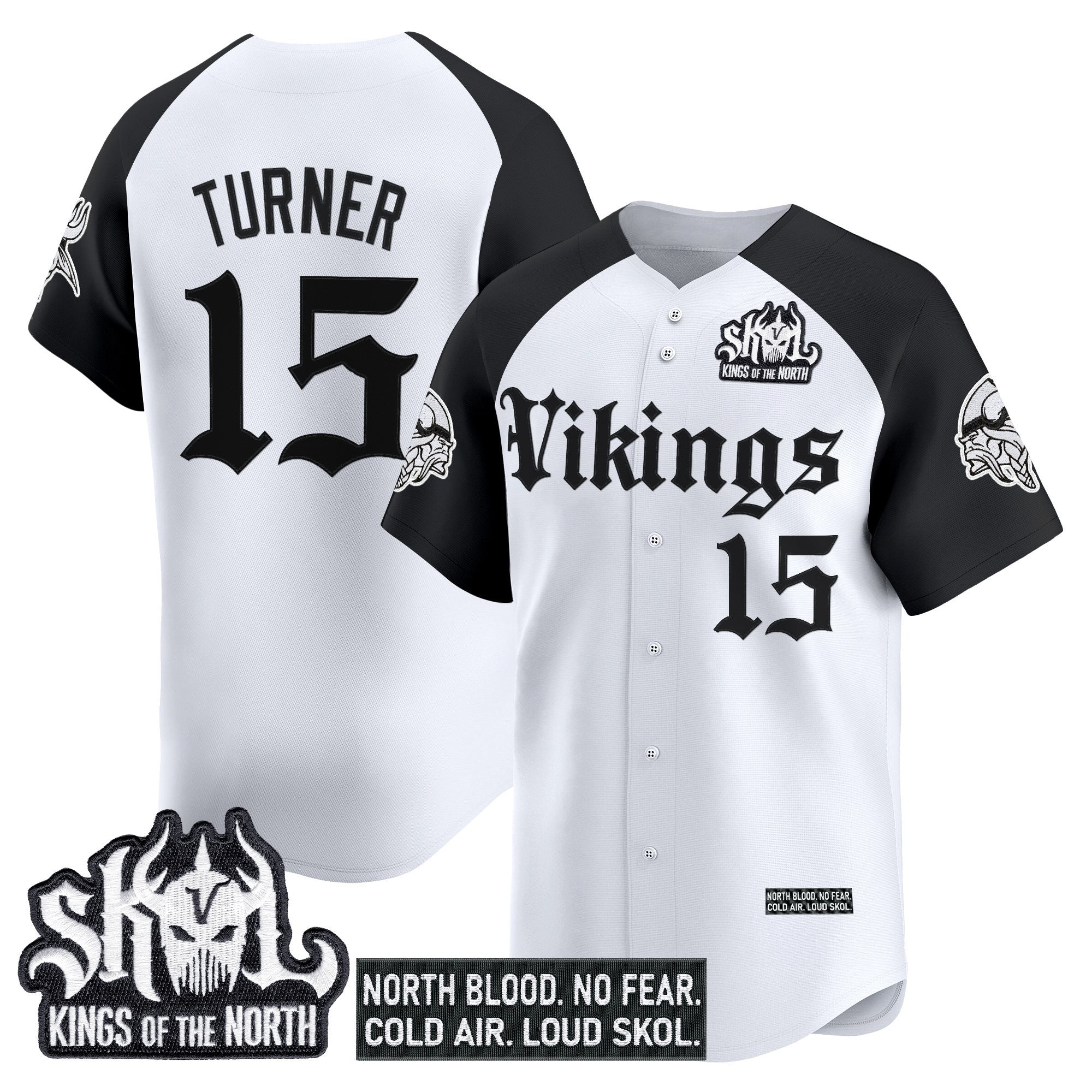 Men's Minnesota Vikings 'Gothic Norseblood Edition' Vapor Baseball Jersey - All Stitched