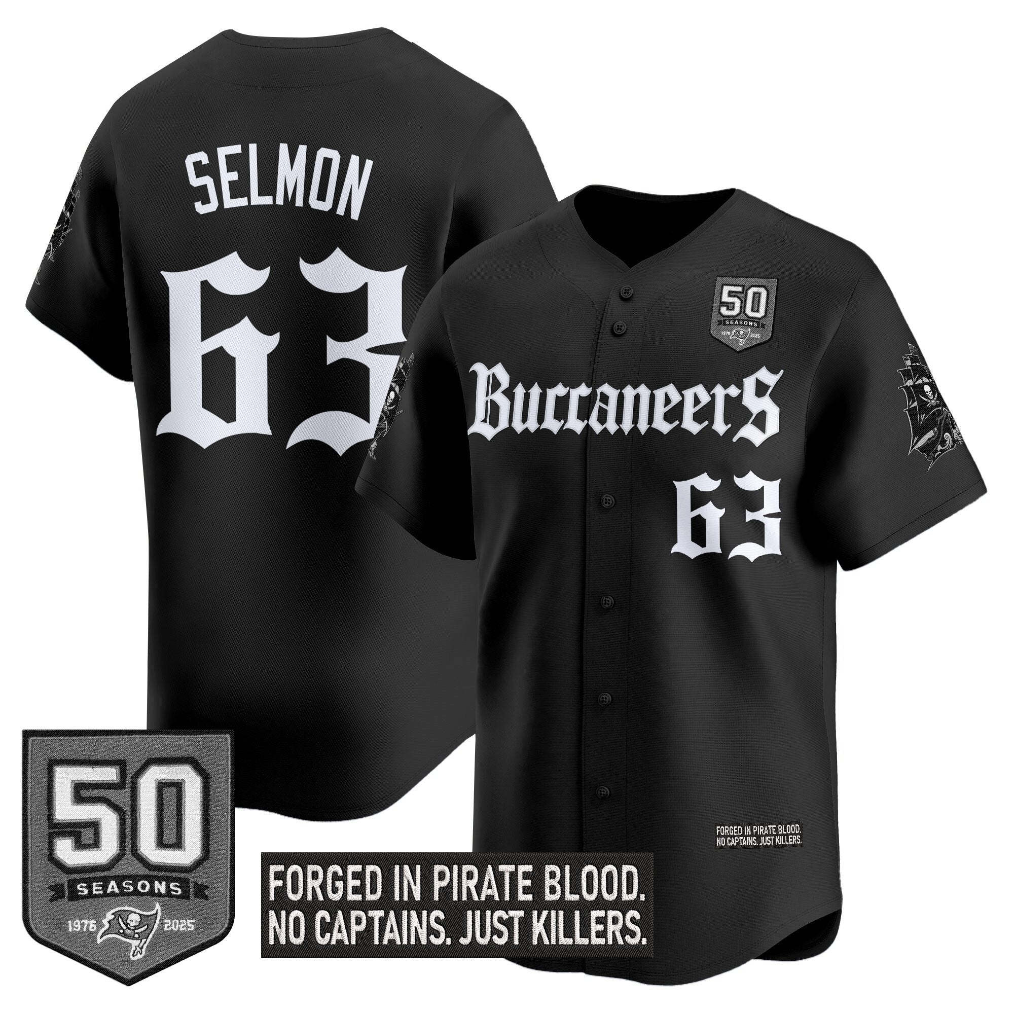 Men's Tampa Bay Buccaneers 'Gothic Pirate Shadows Edition' Vapor Baseball Jersey - All Stitched