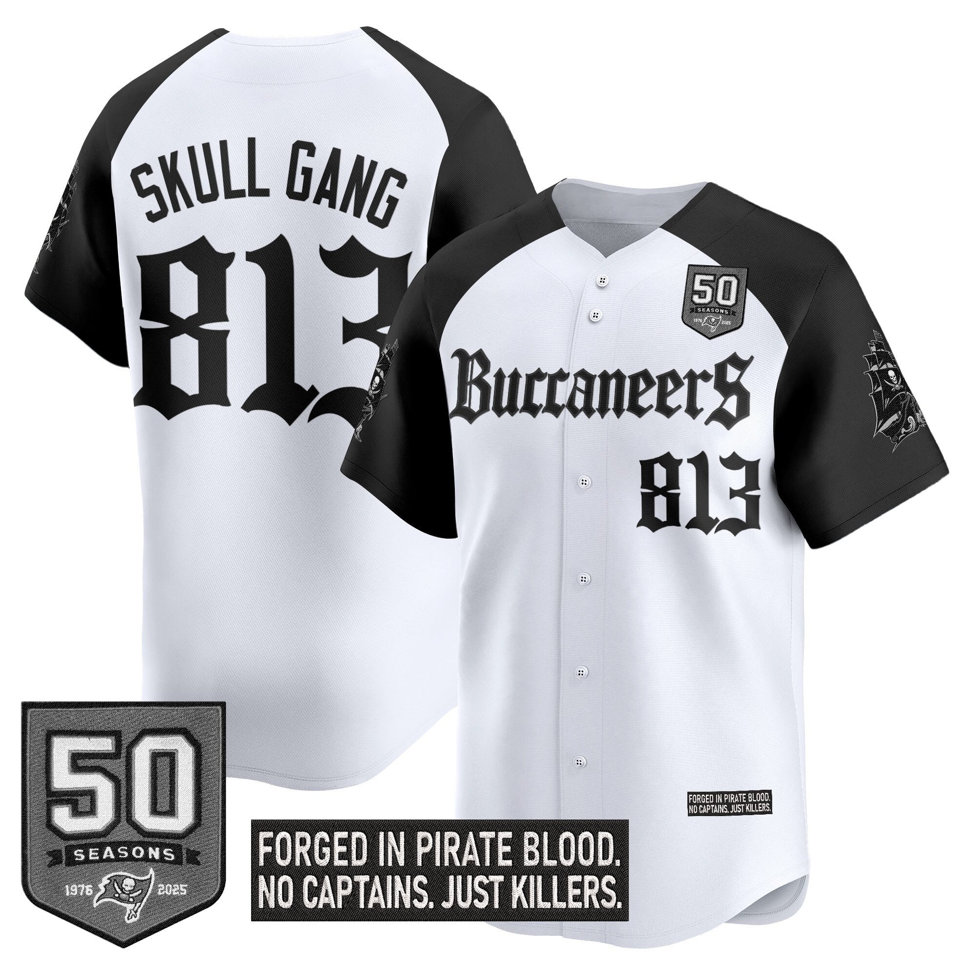 Men's Tampa Bay Buccaneers 'Gothic Pirate Shadows Edition' Vapor Baseball Jersey - All Stitched