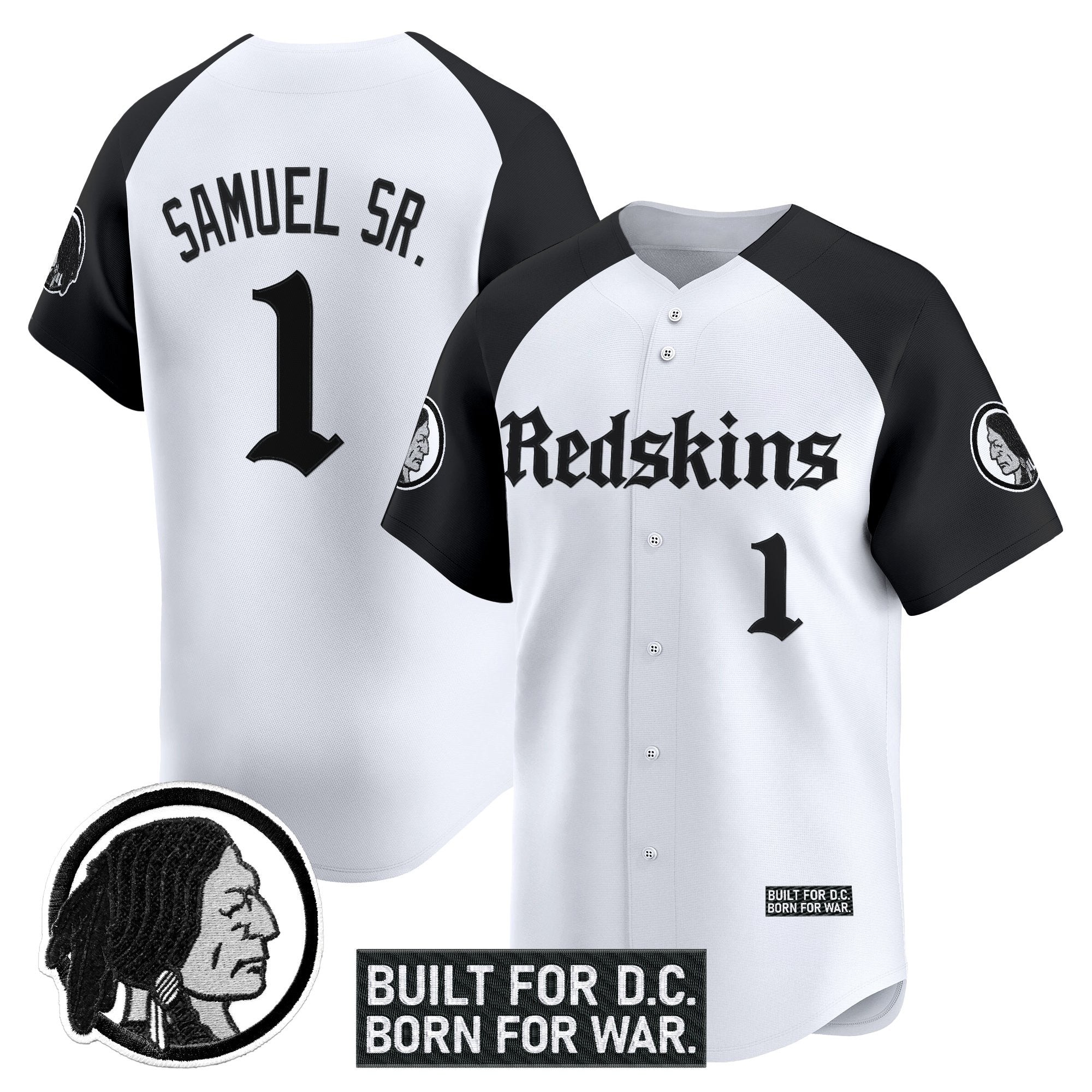 Men's Washington Redskins 'Gothic Capital Edition' Vapor Baseball Jersey - All Stitched