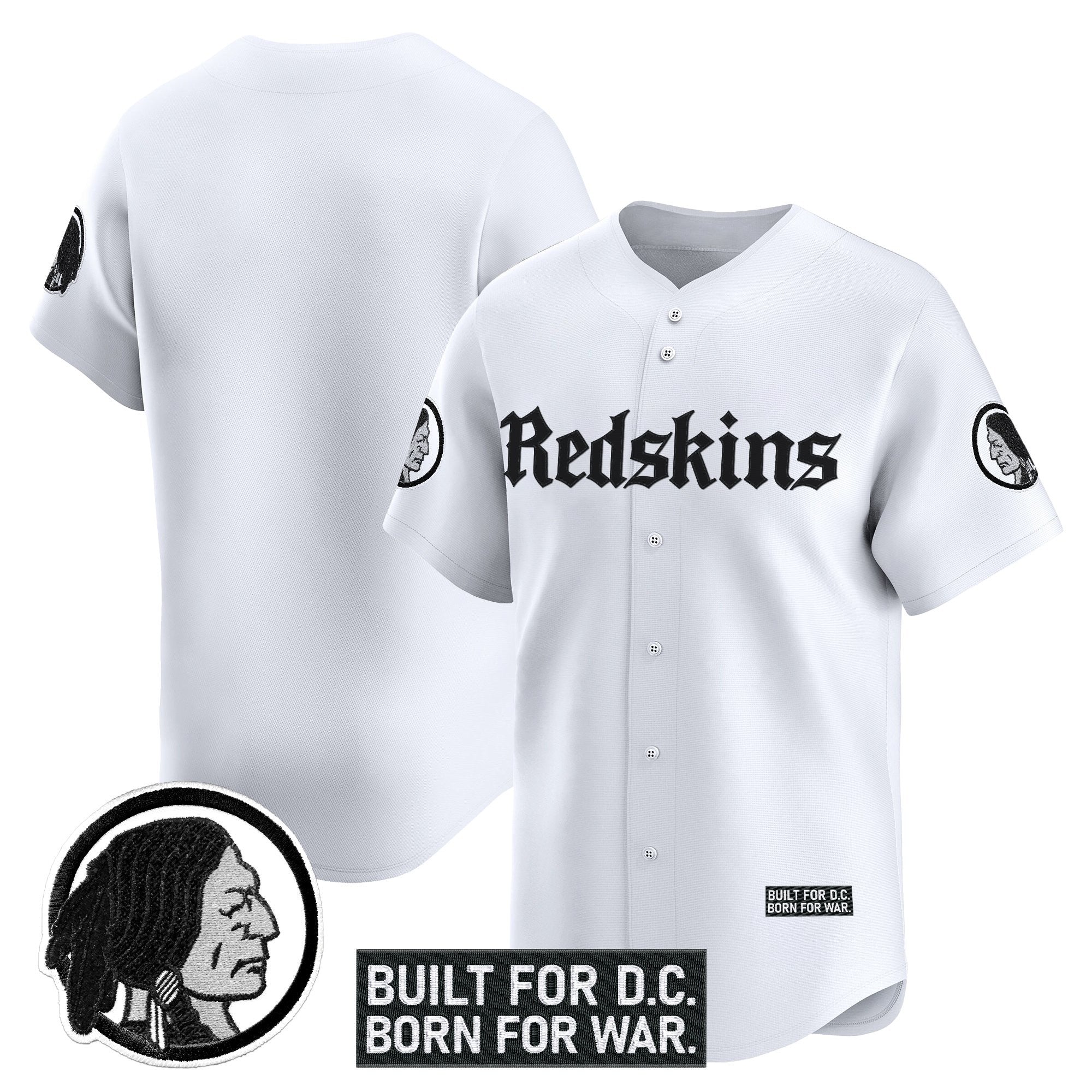Men's Washington Redskins 'Gothic Capital Edition' Vapor Baseball Jersey - All Stitched