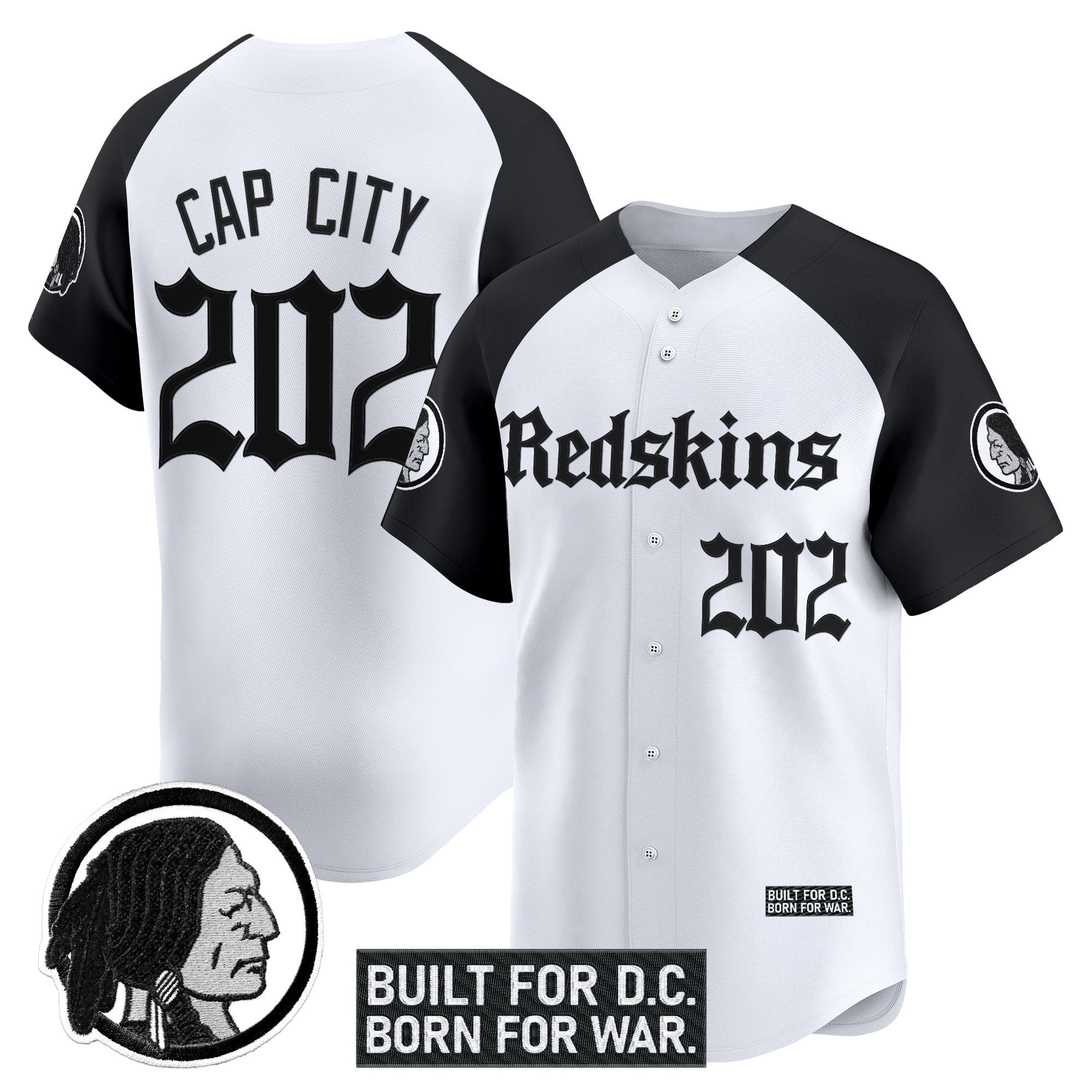 Men's Washington Redskins 'Gothic Capital Edition' Vapor Baseball Jersey - All Stitched