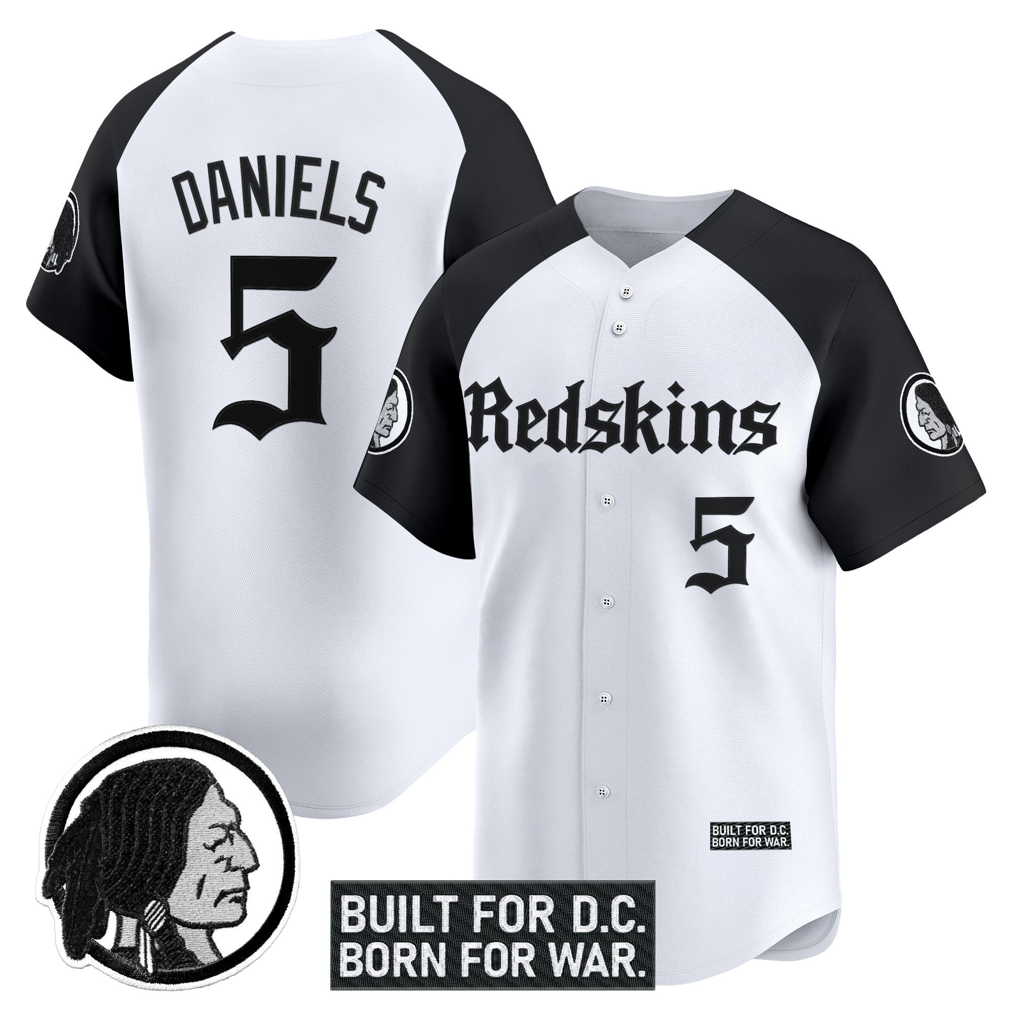 Men's Washington Redskins 'Gothic Capital Edition' Vapor Baseball Jersey - All Stitched