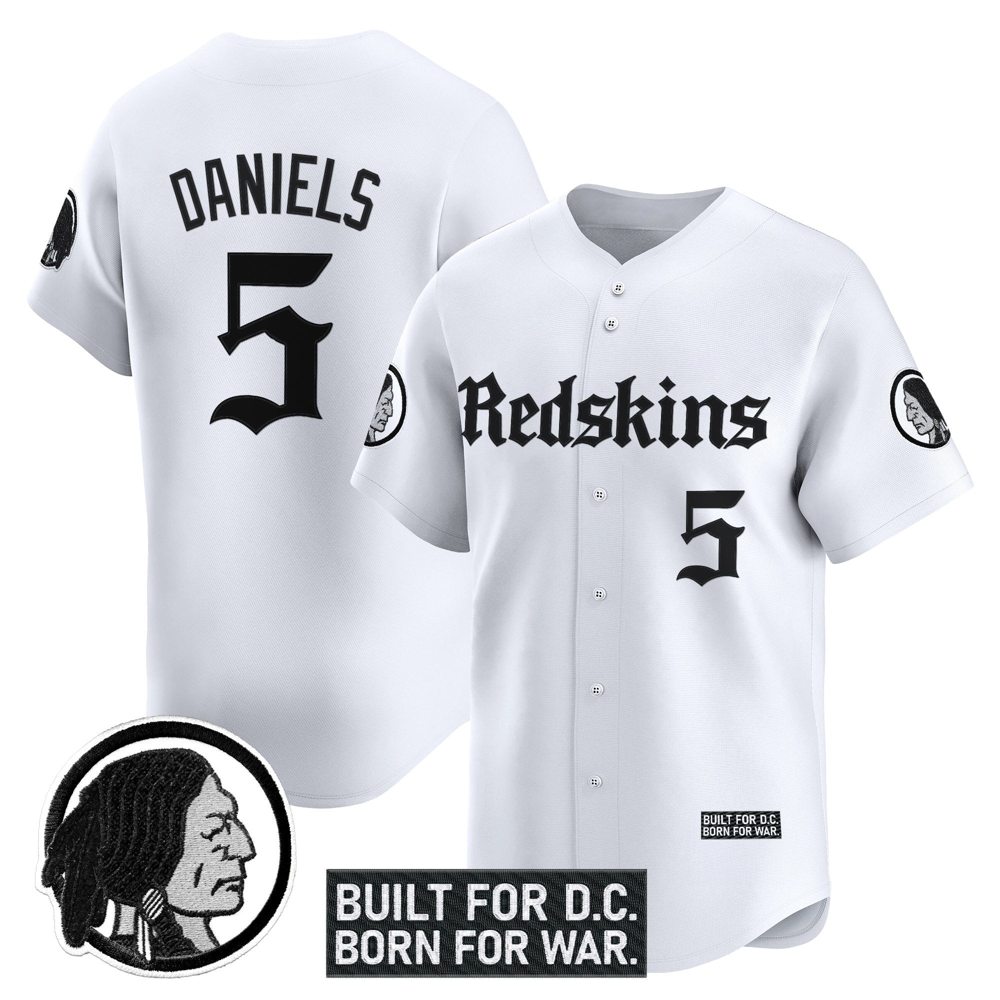 Men's Washington Redskins 'Gothic Capital Edition' Vapor Baseball Jersey - All Stitched