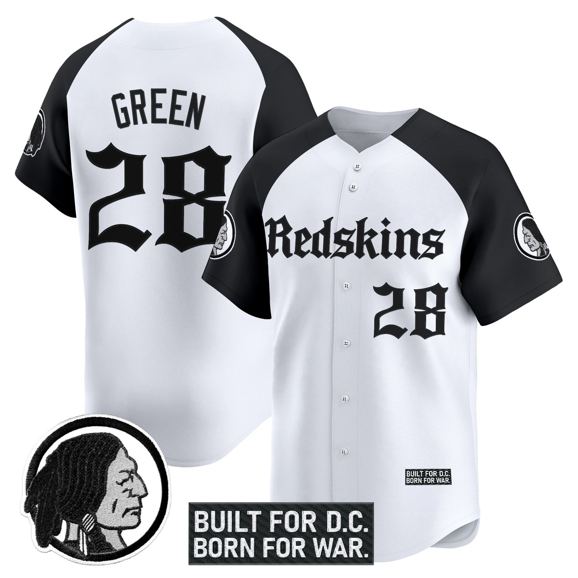 Men's Washington Redskins 'Gothic Capital Edition' Vapor Baseball Jersey - All Stitched