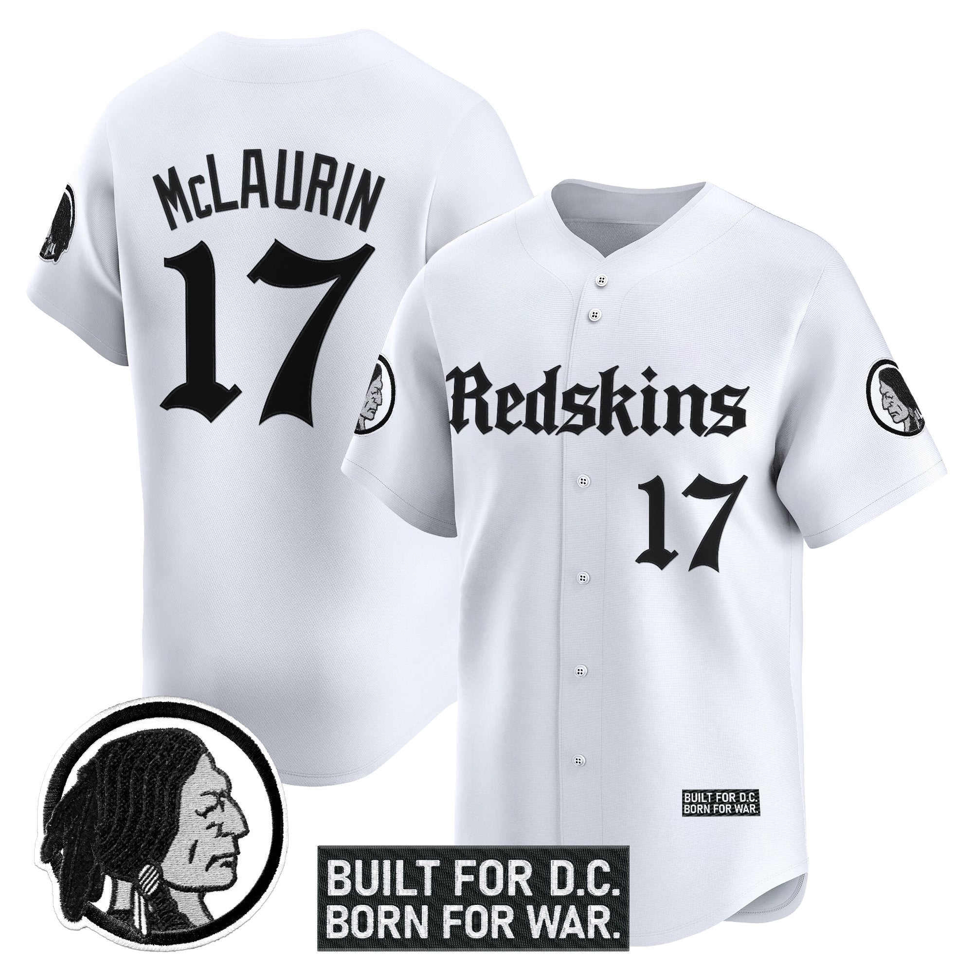 Men's Washington Redskins 'Gothic Capital Edition' Vapor Baseball Jersey - All Stitched