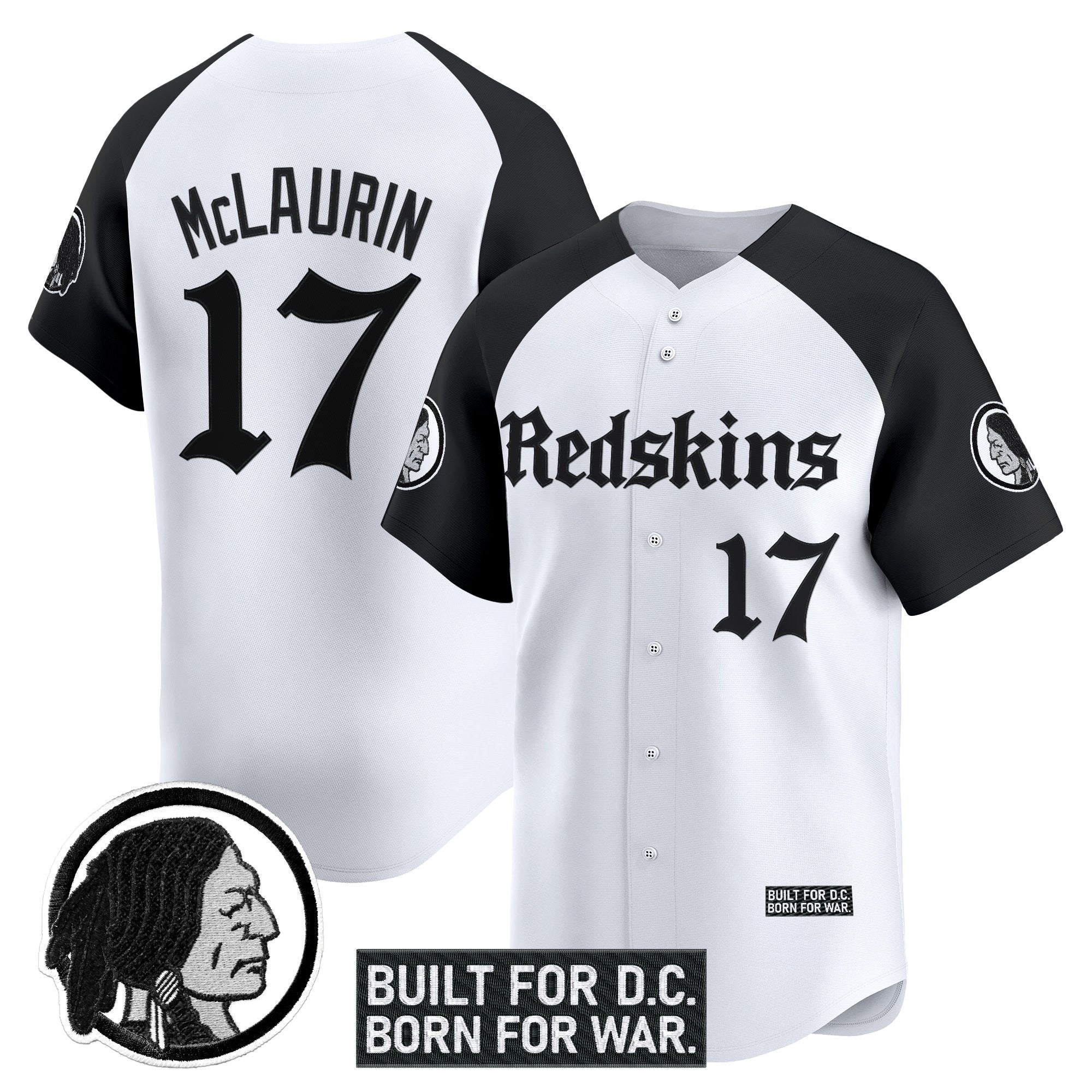Men's Washington Redskins 'Gothic Capital Edition' Vapor Baseball Jersey - All Stitched
