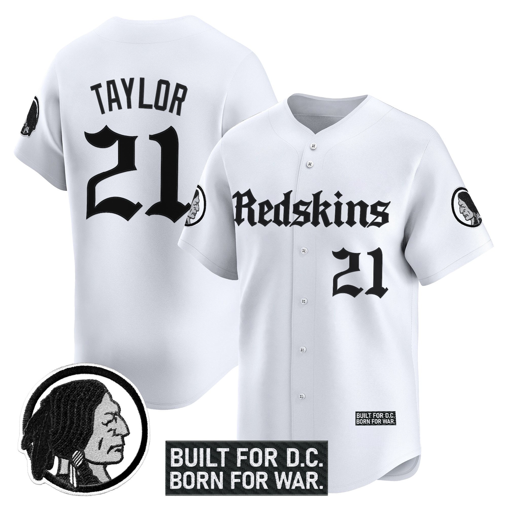 Men's Washington Redskins 'Gothic Capital Edition' Vapor Baseball Jersey - All Stitched