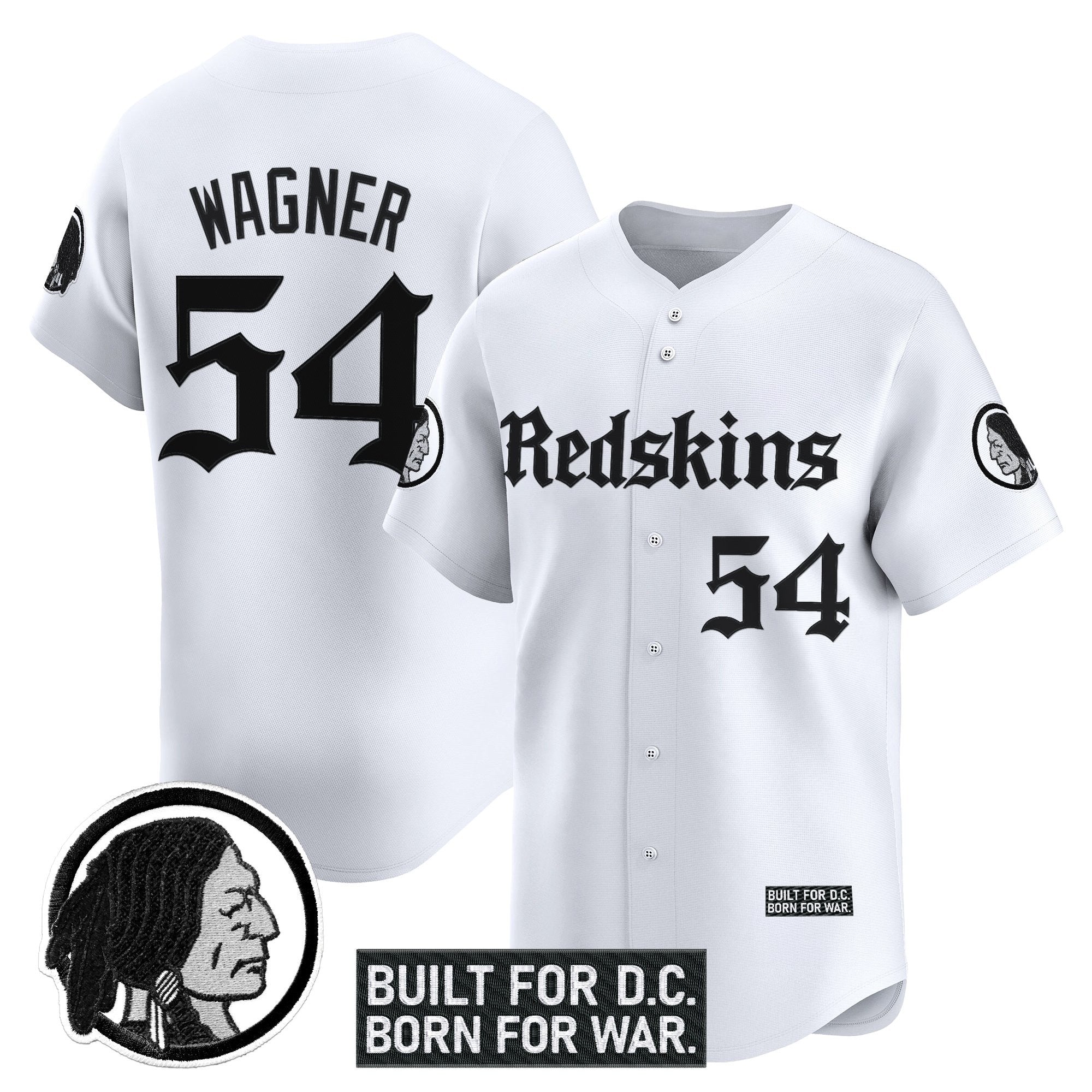 Men's Washington Redskins 'Gothic Capital Edition' Vapor Baseball Jersey - All Stitched