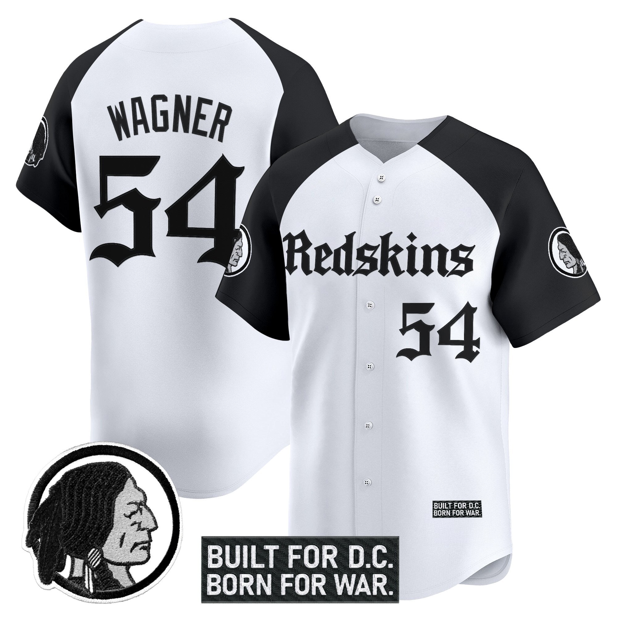 Men's Washington Redskins 'Gothic Capital Edition' Vapor Baseball Jersey - All Stitched