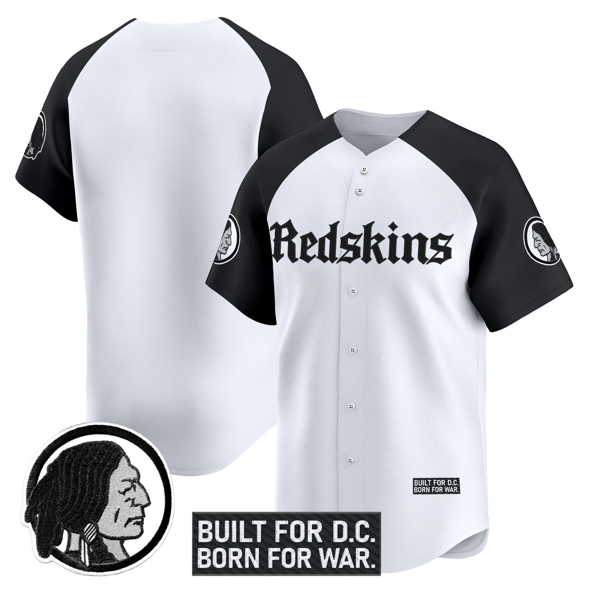 Men's Washington Redskins 'Gothic Capital Edition' Vapor Baseball Jersey - All Stitched