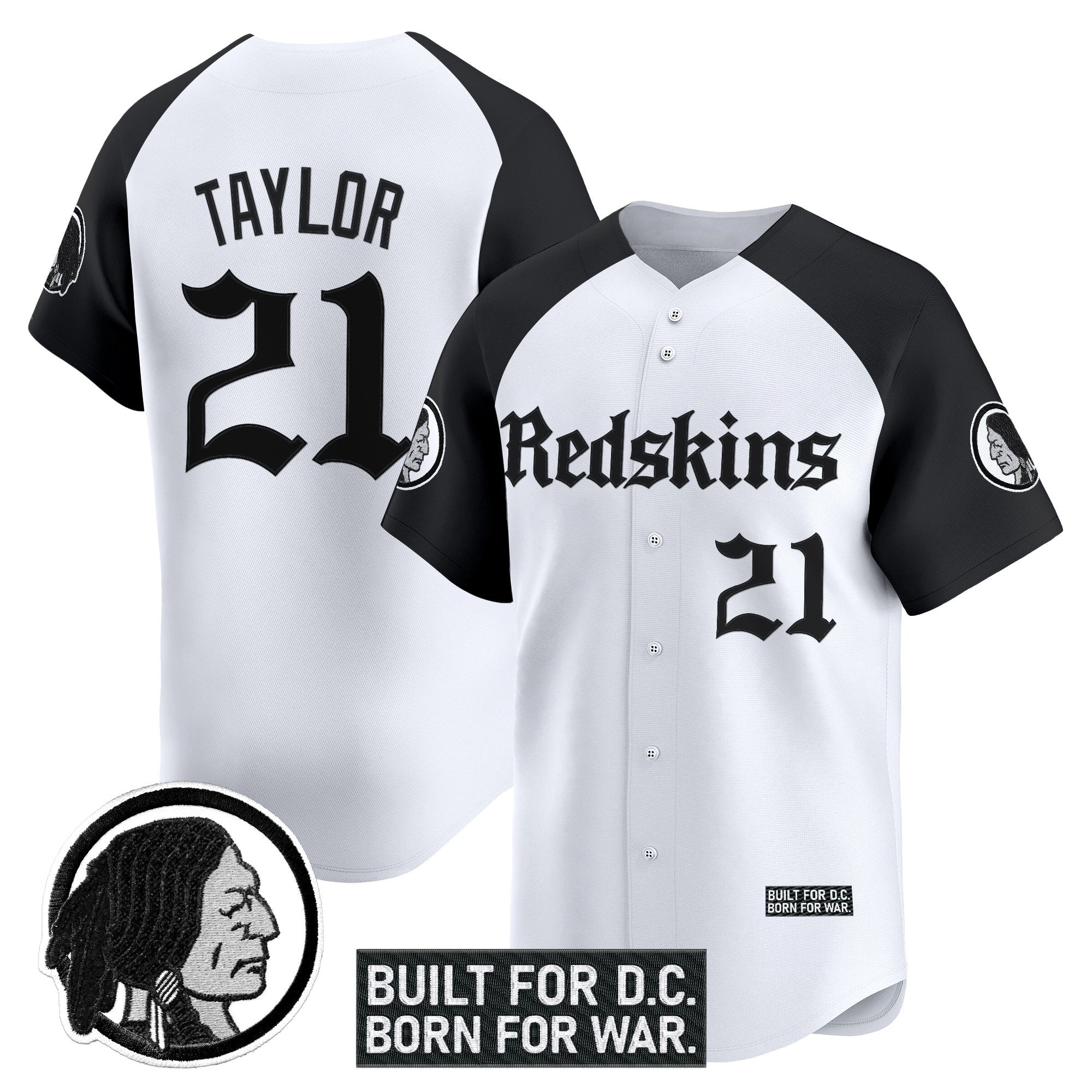 Men's Washington Redskins 'Gothic Capital Edition' Vapor Baseball Jersey - All Stitched