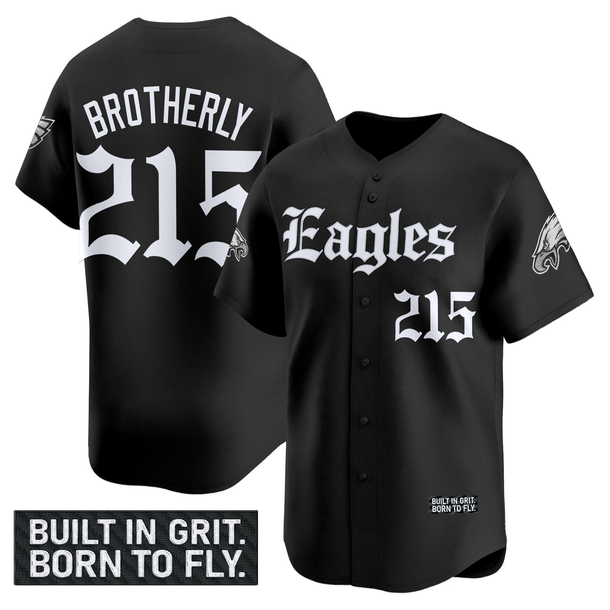 Men's Philadelphia Eagles 'Gothic Philly Edition' Vapor Baseball Jersey - All Stitched