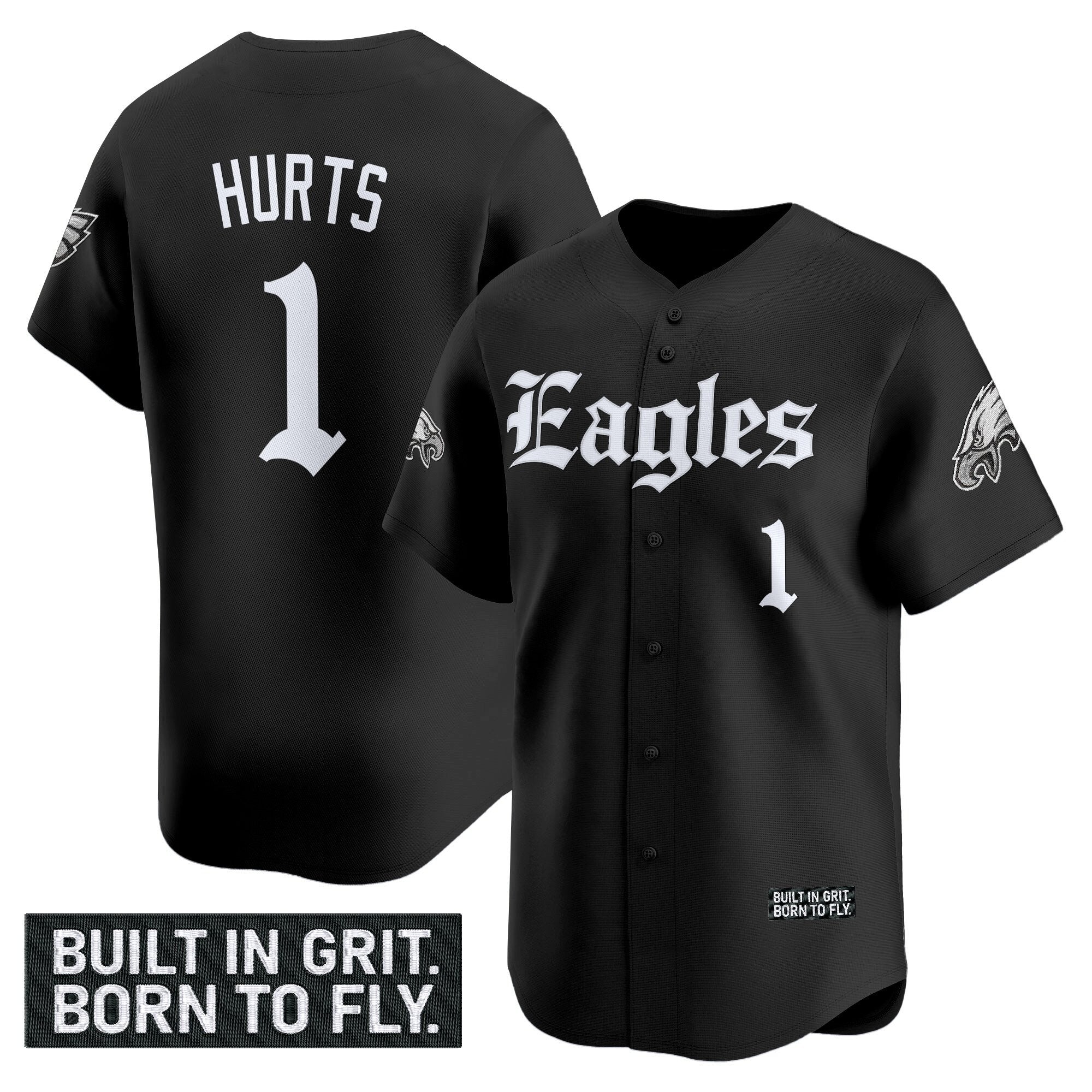 Men's Philadelphia Eagles 'Gothic Philly Edition' Vapor Baseball Jersey - All Stitched