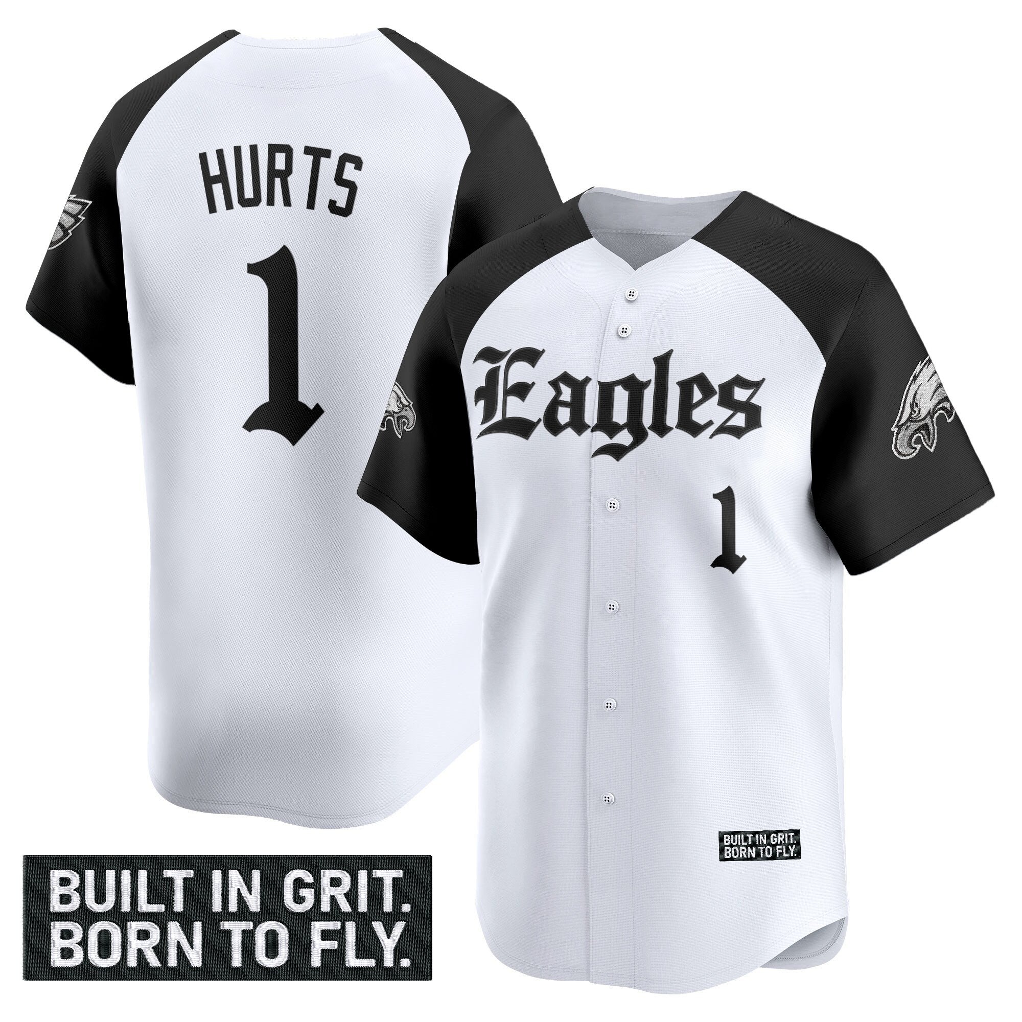 Men's Philadelphia Eagles 'Gothic Philly Edition' Vapor Baseball Jersey - All Stitched