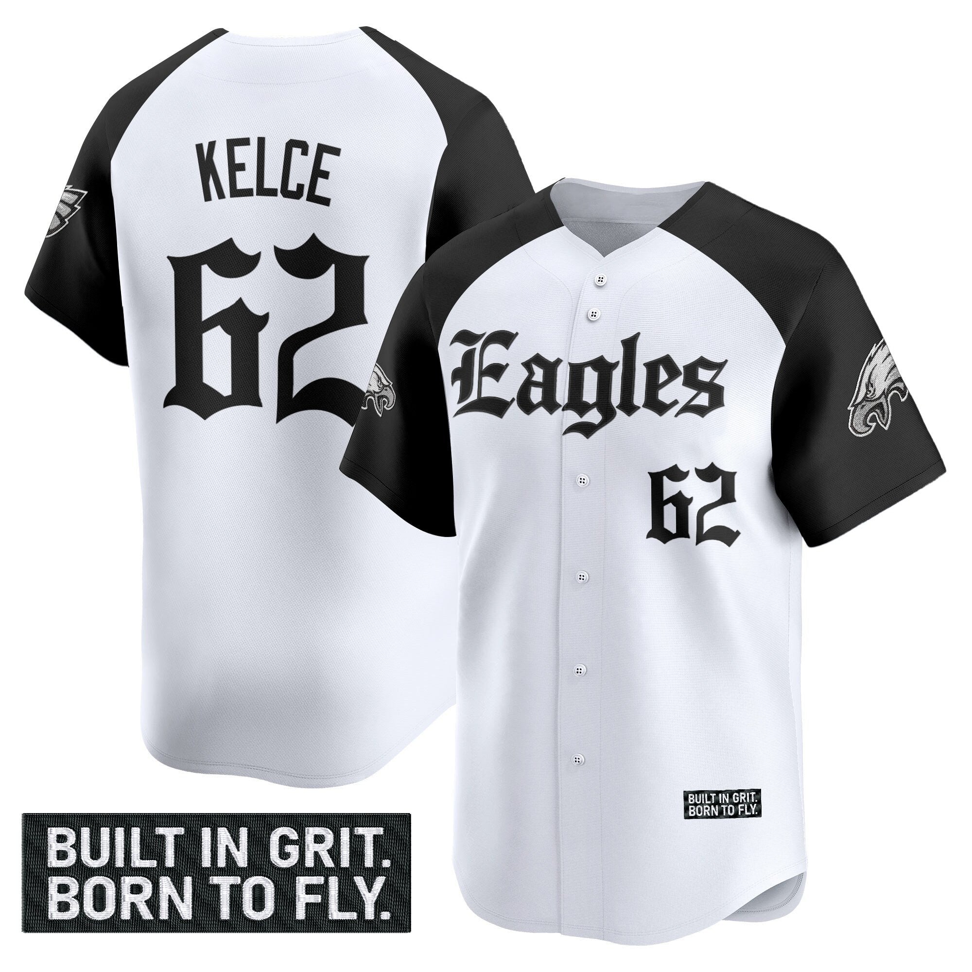 Men's Philadelphia Eagles 'Gothic Philly Edition' Vapor Baseball Jersey - All Stitched