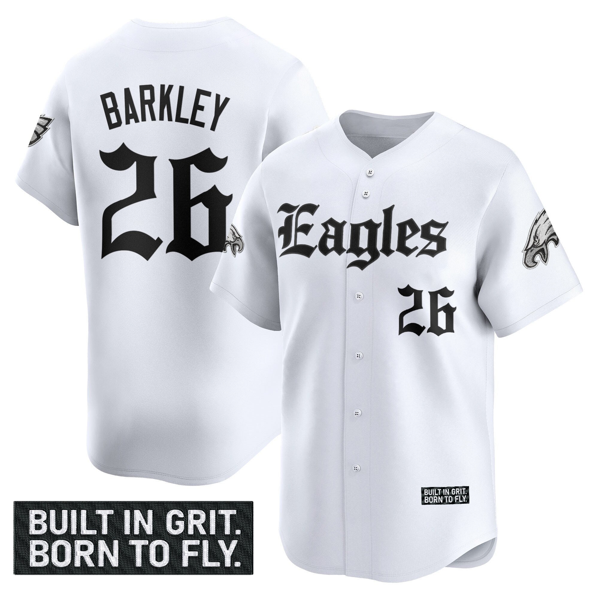 Men's Philadelphia Eagles 'Gothic Philly Edition' Vapor Baseball Jersey - All Stitched