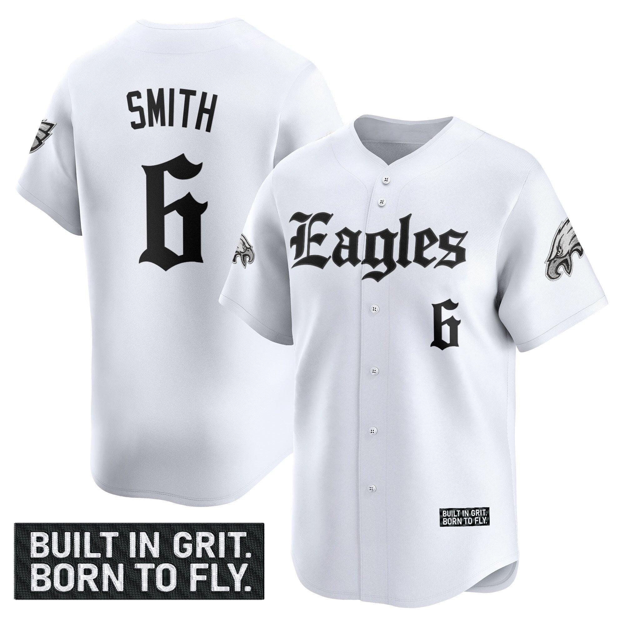Men's Philadelphia Eagles 'Gothic Philly Edition' Vapor Baseball Jersey - All Stitched