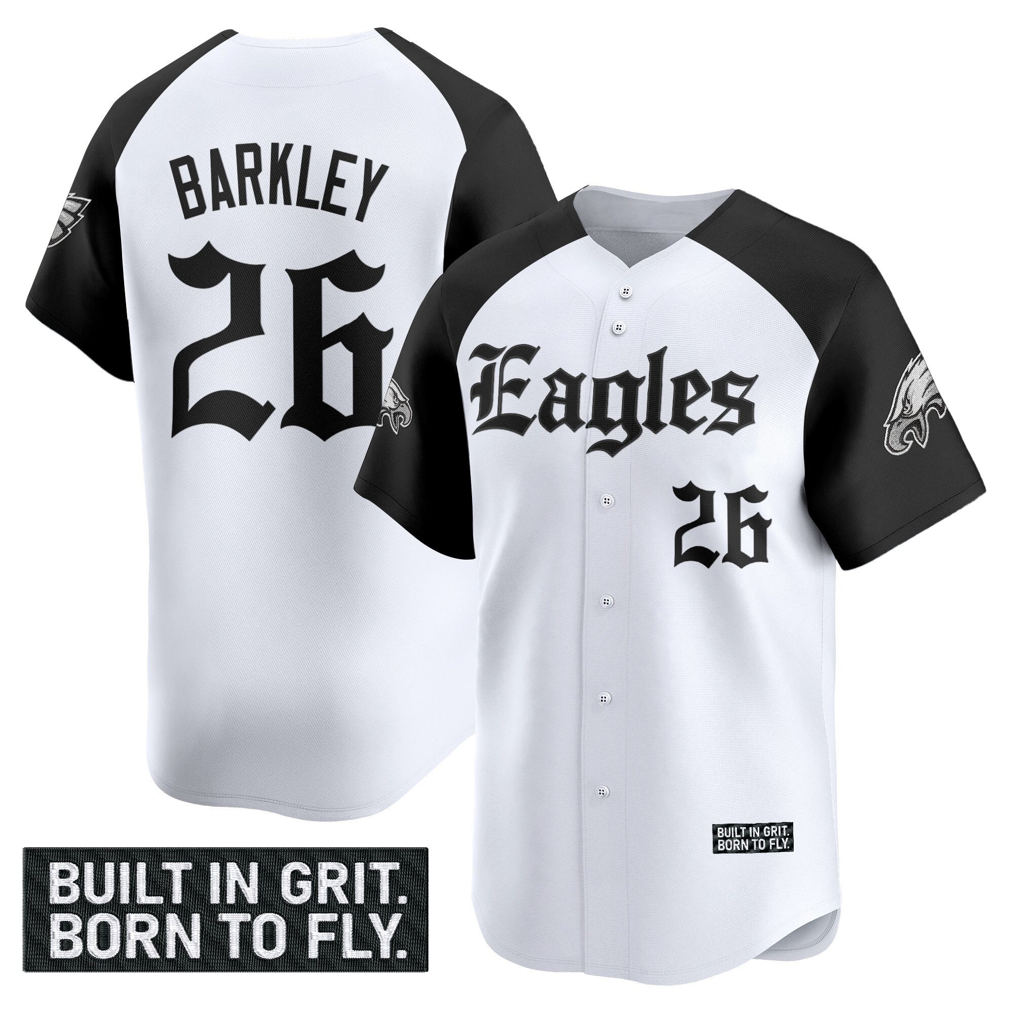 Men's Philadelphia Eagles 'Gothic Philly Edition' Vapor Baseball Jersey - All Stitched