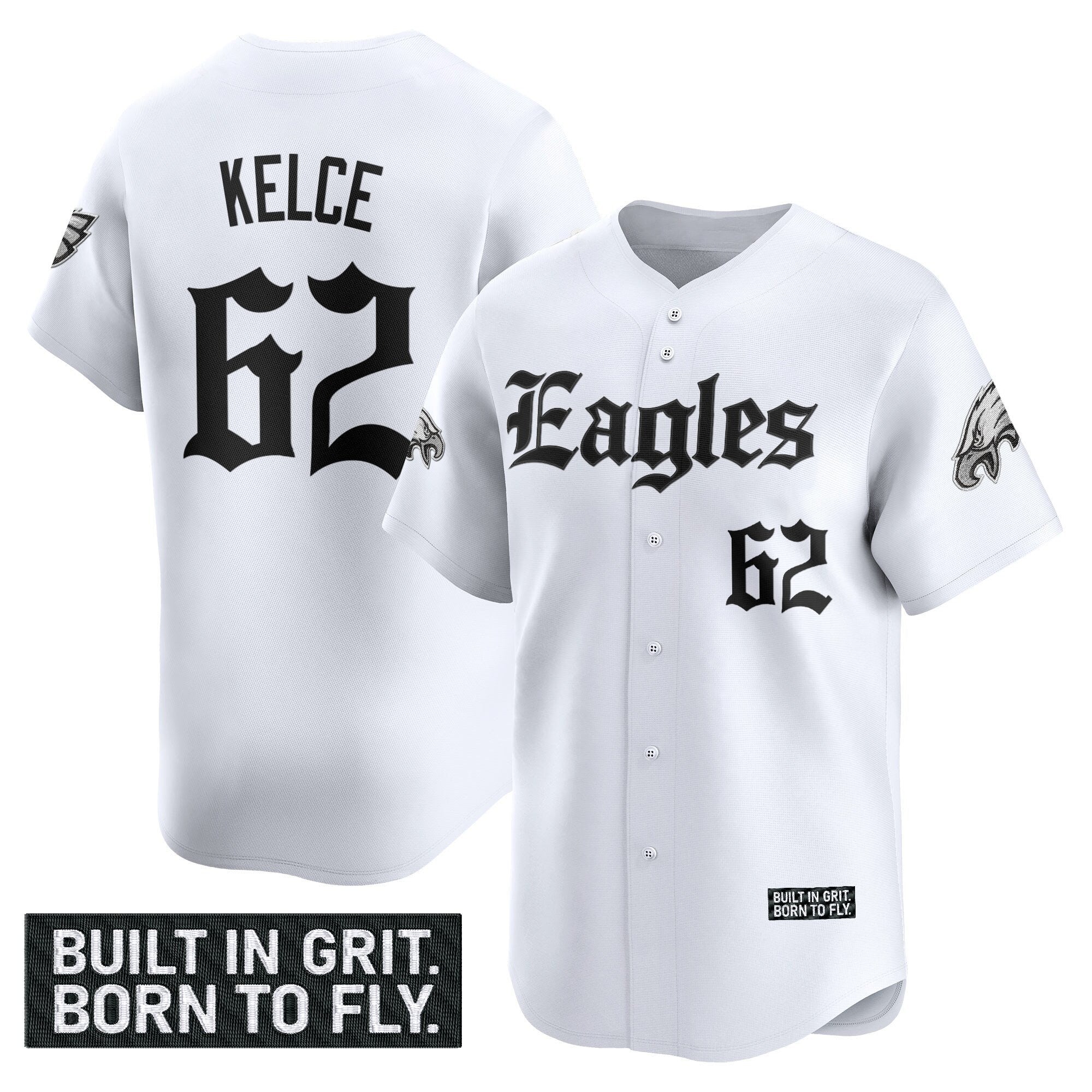 Men's Philadelphia Eagles 'Gothic Philly Edition' Vapor Baseball Jersey - All Stitched