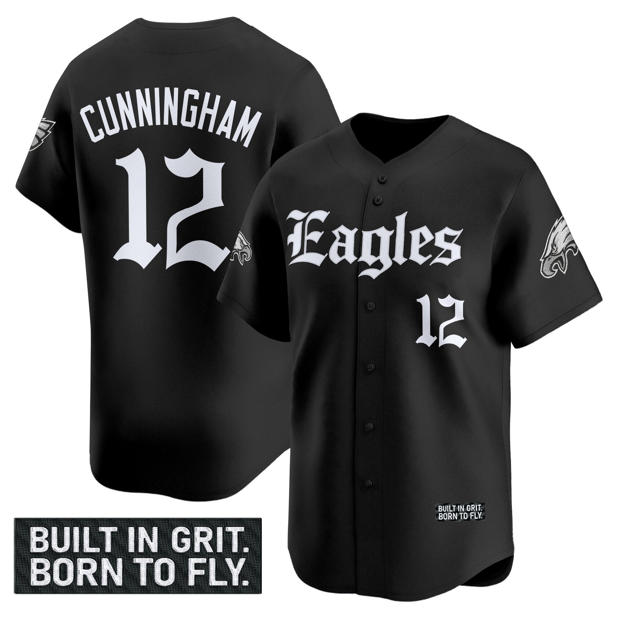 Men's Philadelphia Eagles 'Gothic Philly Edition' Vapor Baseball Jersey - All Stitched