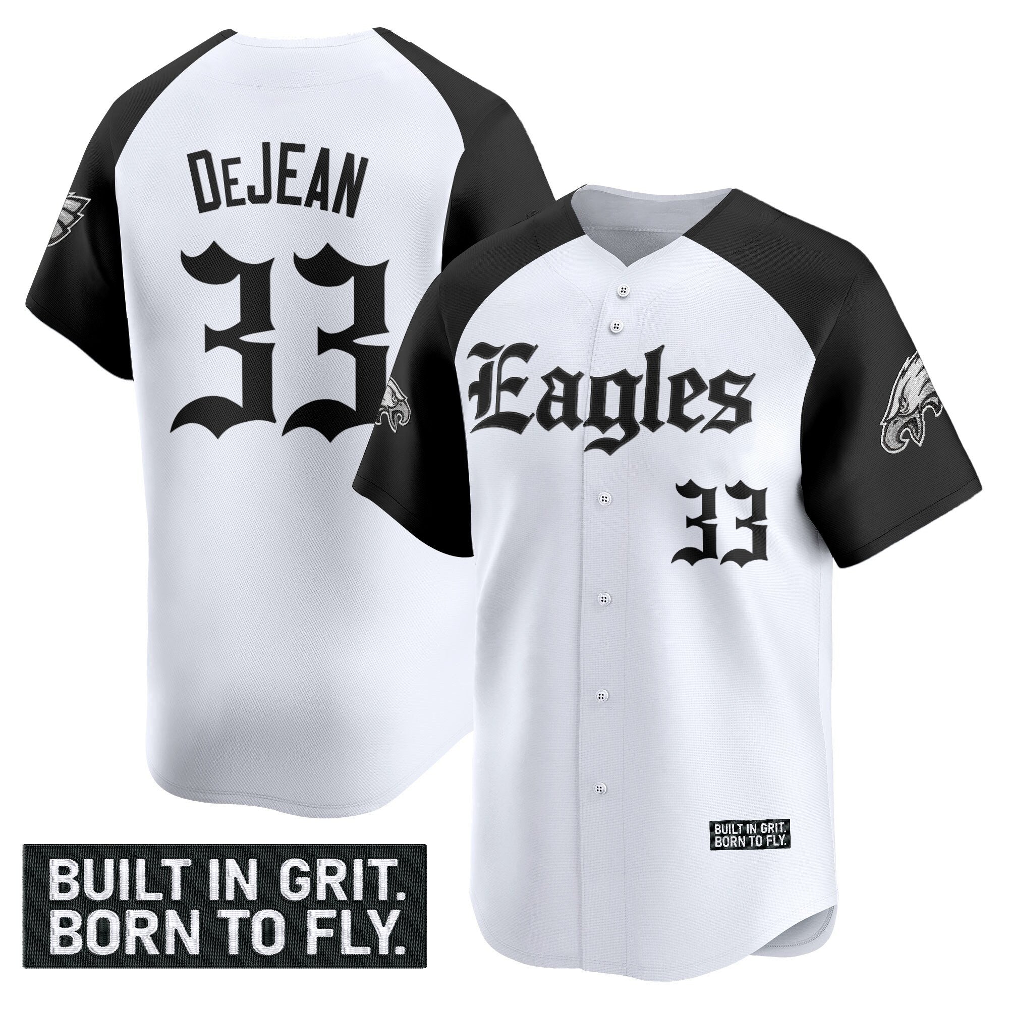 Men's Philadelphia Eagles 'Gothic Philly Edition' Vapor Baseball Jersey - All Stitched