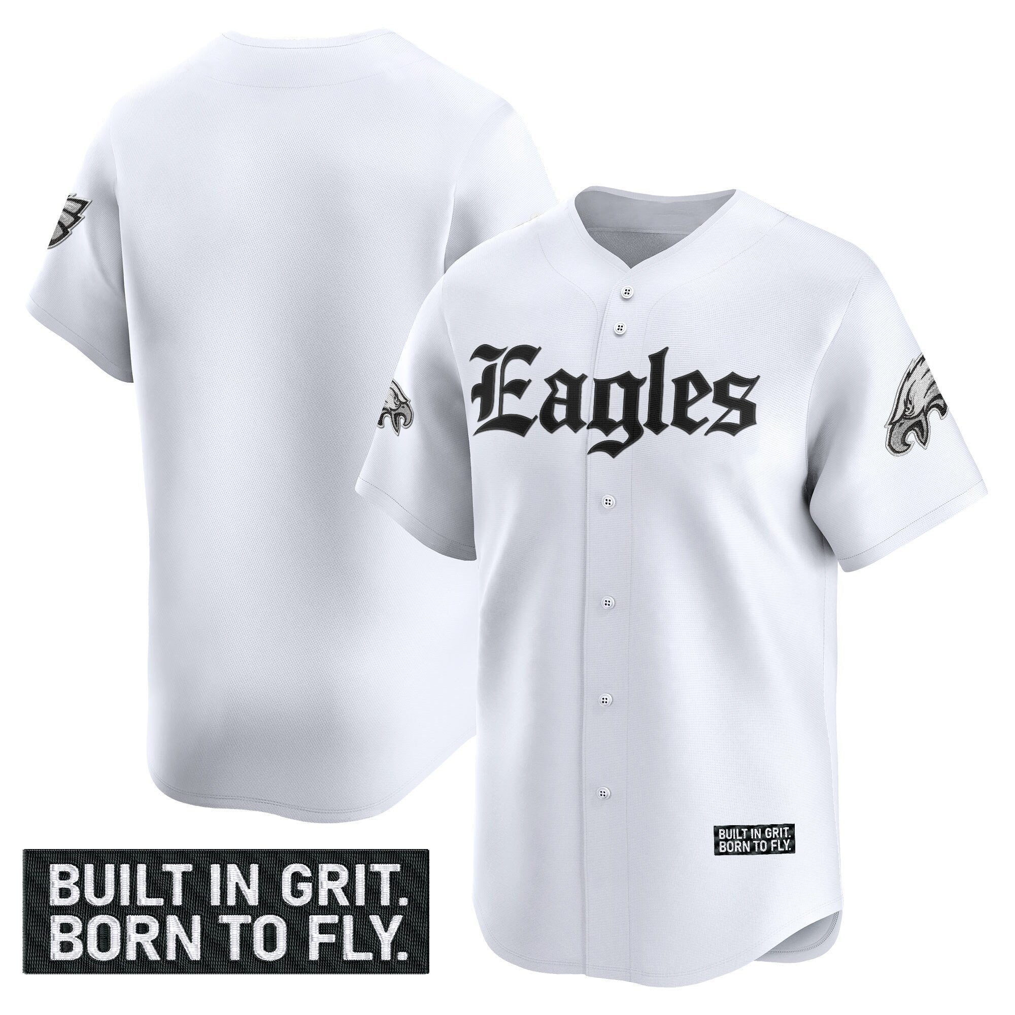 Men's Philadelphia Eagles 'Gothic Philly Edition' Vapor Baseball Jersey - All Stitched