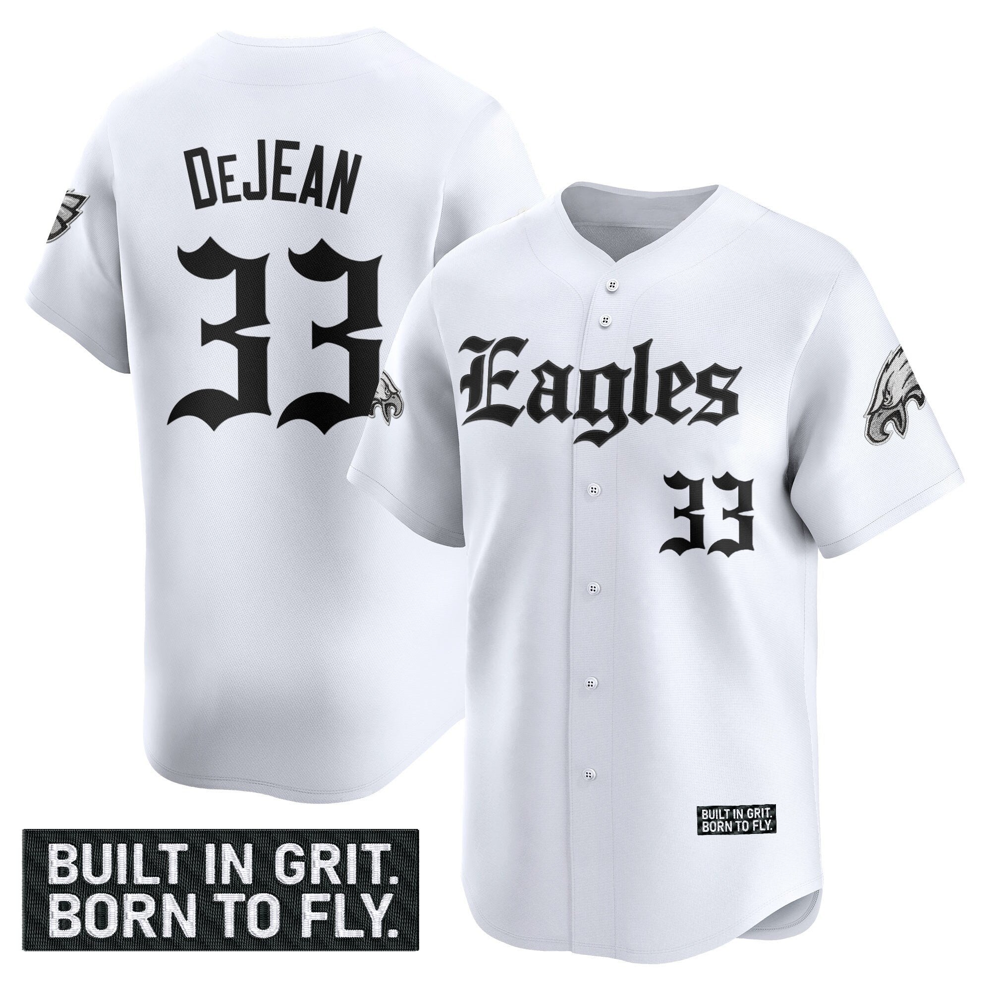 Men's Philadelphia Eagles 'Gothic Philly Edition' Vapor Baseball Jersey - All Stitched