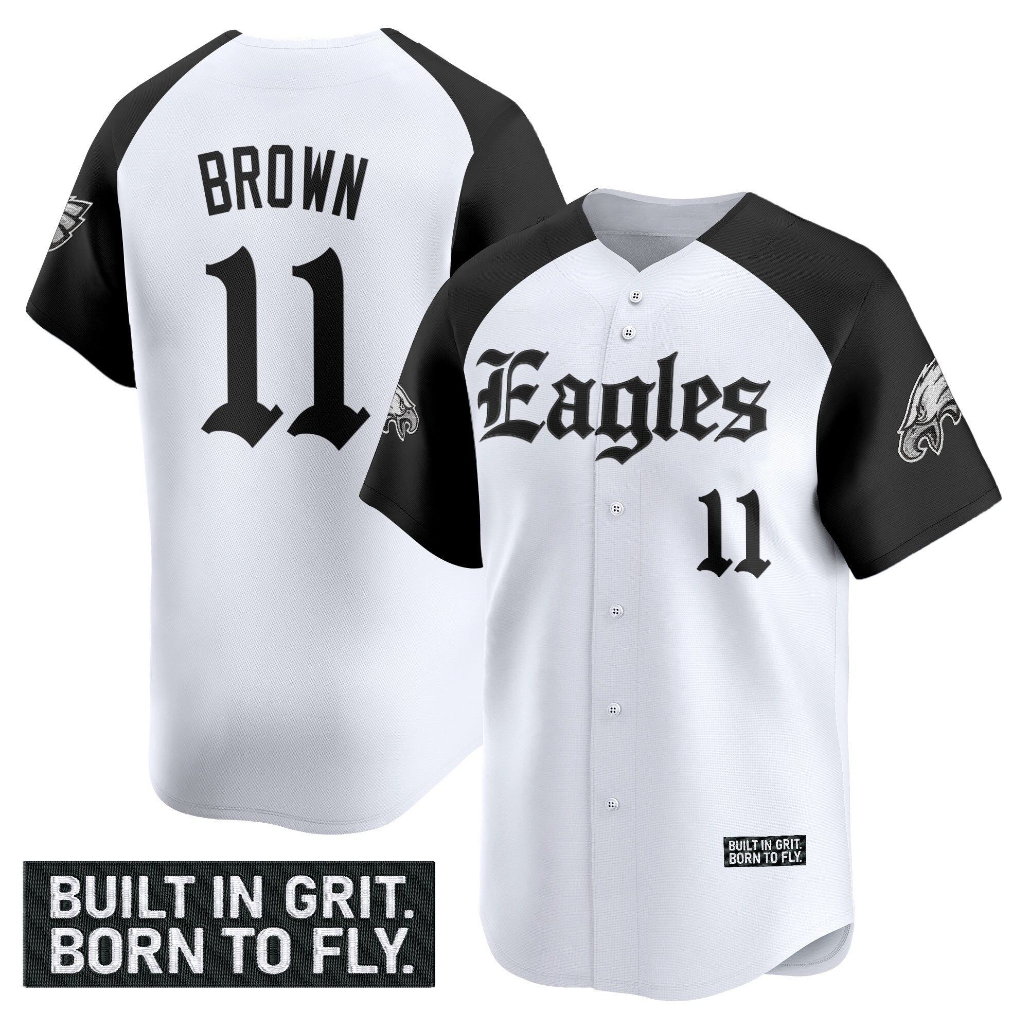 Men's Philadelphia Eagles 'Gothic Philly Edition' Vapor Baseball Jersey - All Stitched