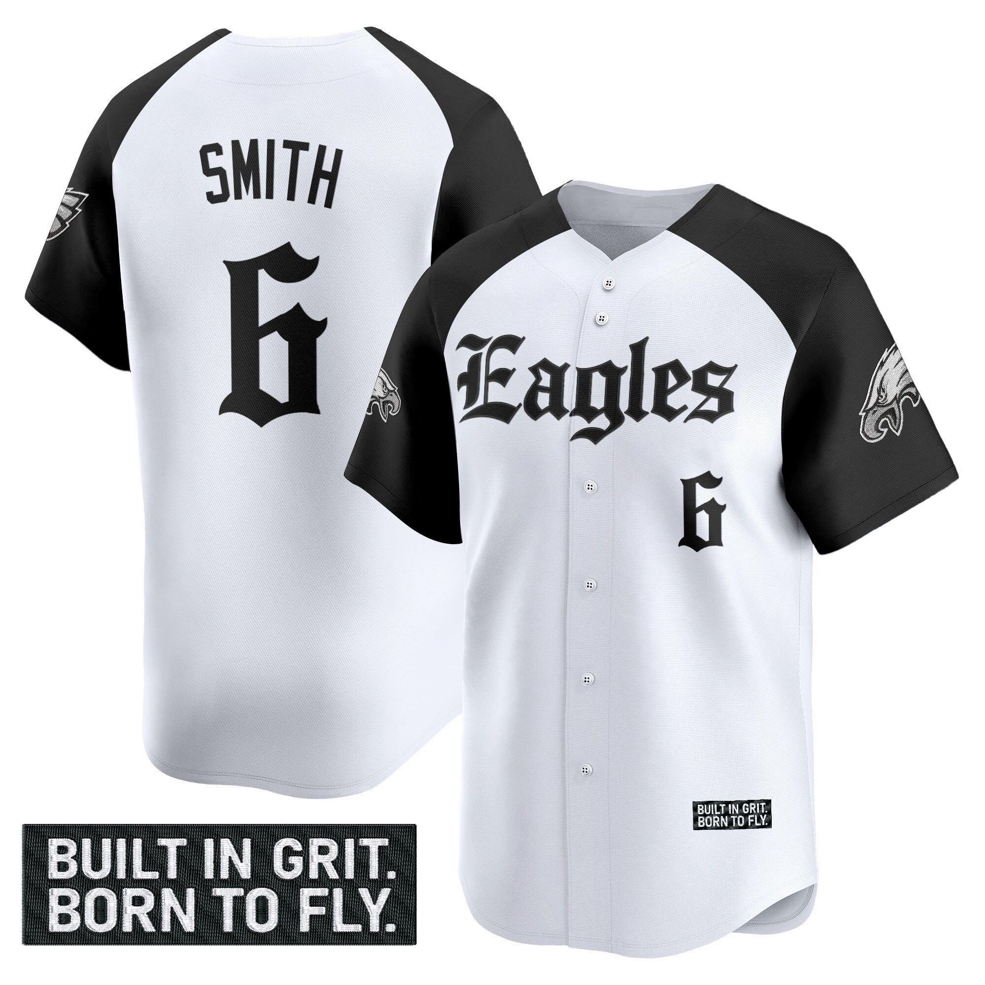 Men's Philadelphia Eagles 'Gothic Philly Edition' Vapor Baseball Jersey - All Stitched