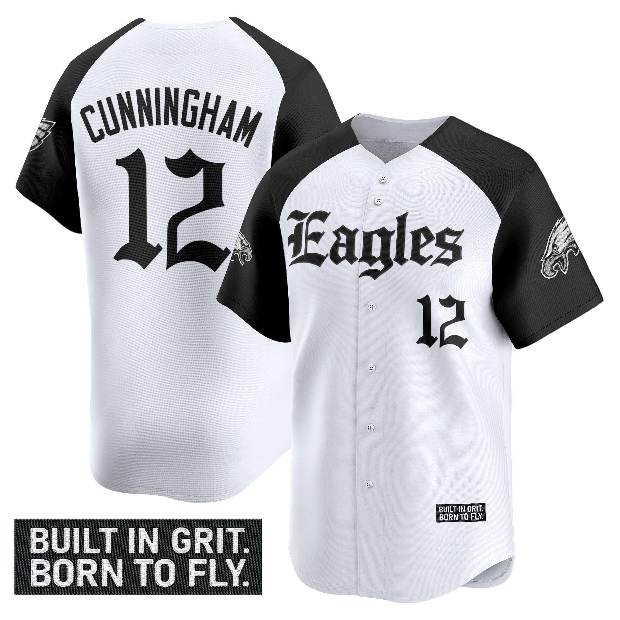 Men's Philadelphia Eagles 'Gothic Philly Edition' Vapor Baseball Jersey - All Stitched