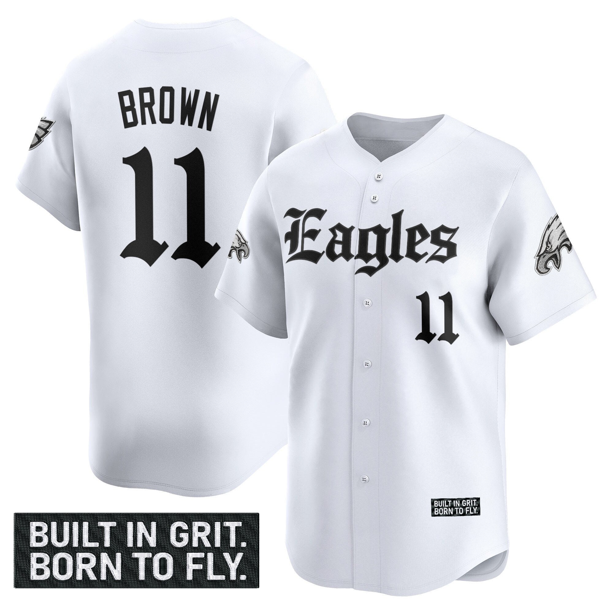 Men's Philadelphia Eagles 'Gothic Philly Edition' Vapor Baseball Jersey - All Stitched