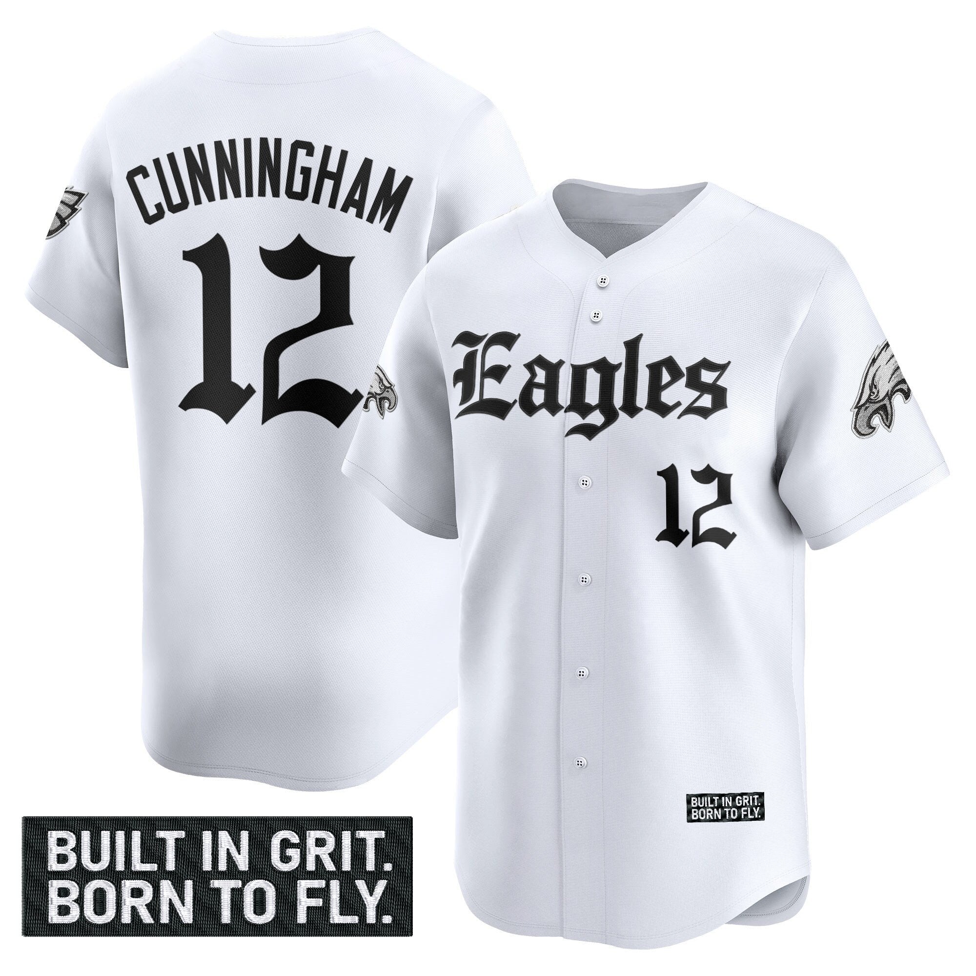 Men's Philadelphia Eagles 'Gothic Philly Edition' Vapor Baseball Jersey - All Stitched